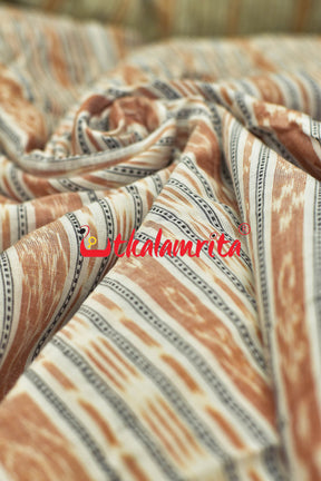 White Light Brown Ikat (Fabric)