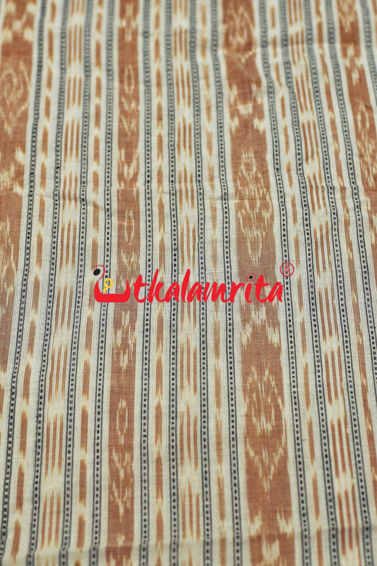 White Light Brown Ikat (Fabric)