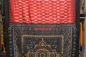 Red Body & Anchal Ikat Tussar Saree