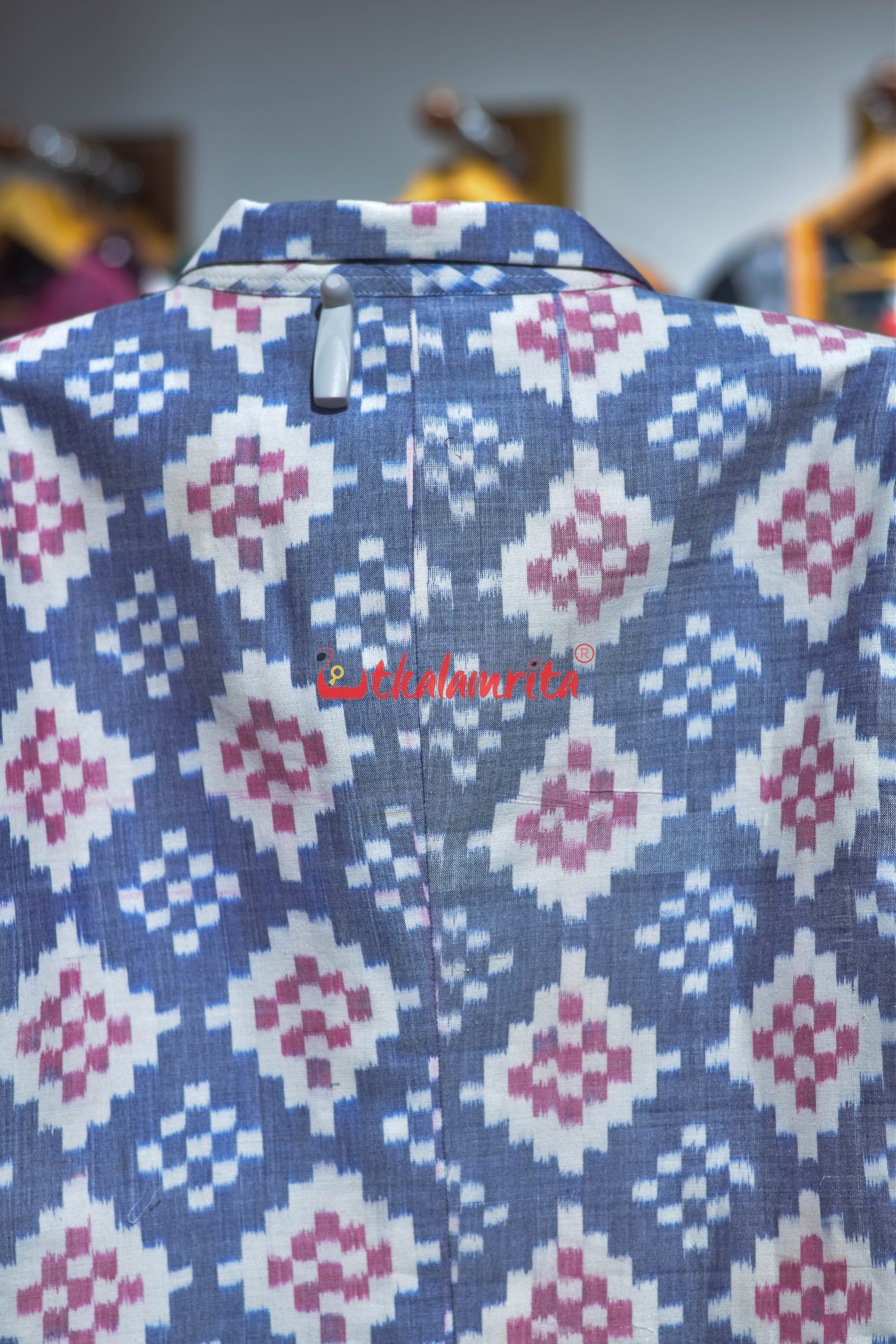 White Blue Plain Pasapali (Men's Blazer)