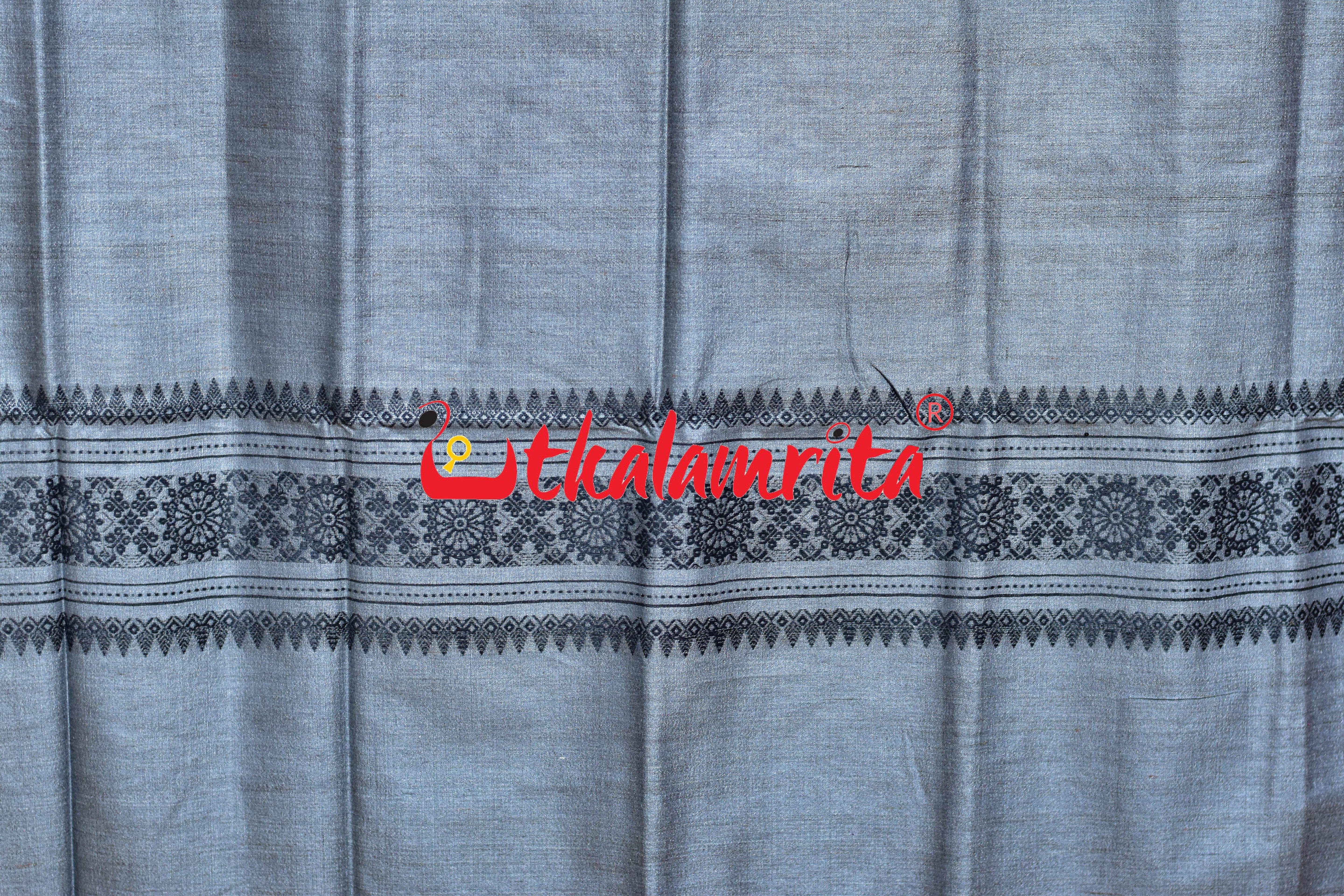 Grey Black Eri Tussar Jala Tussar (Dupatta)