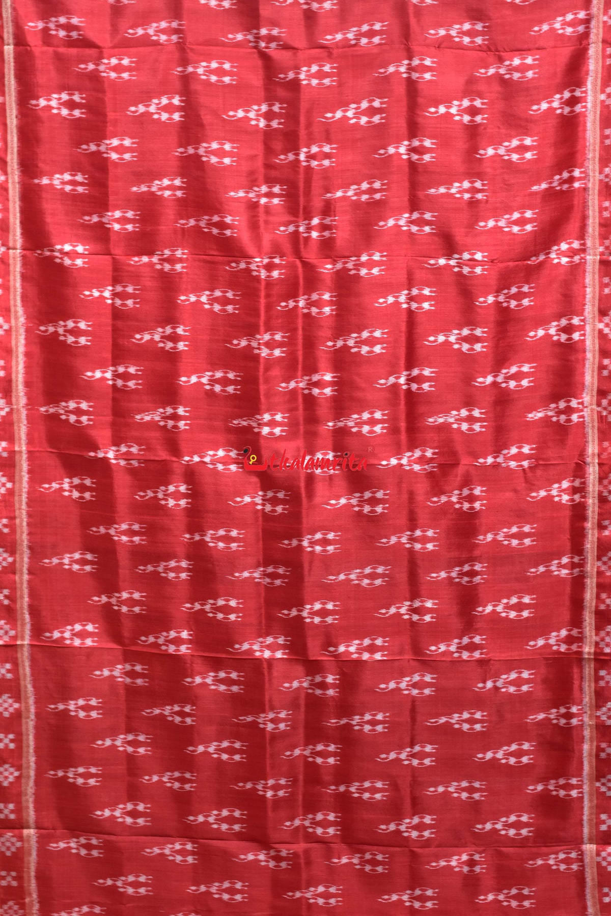 Red Trio Tribals Khandua Silk Saree