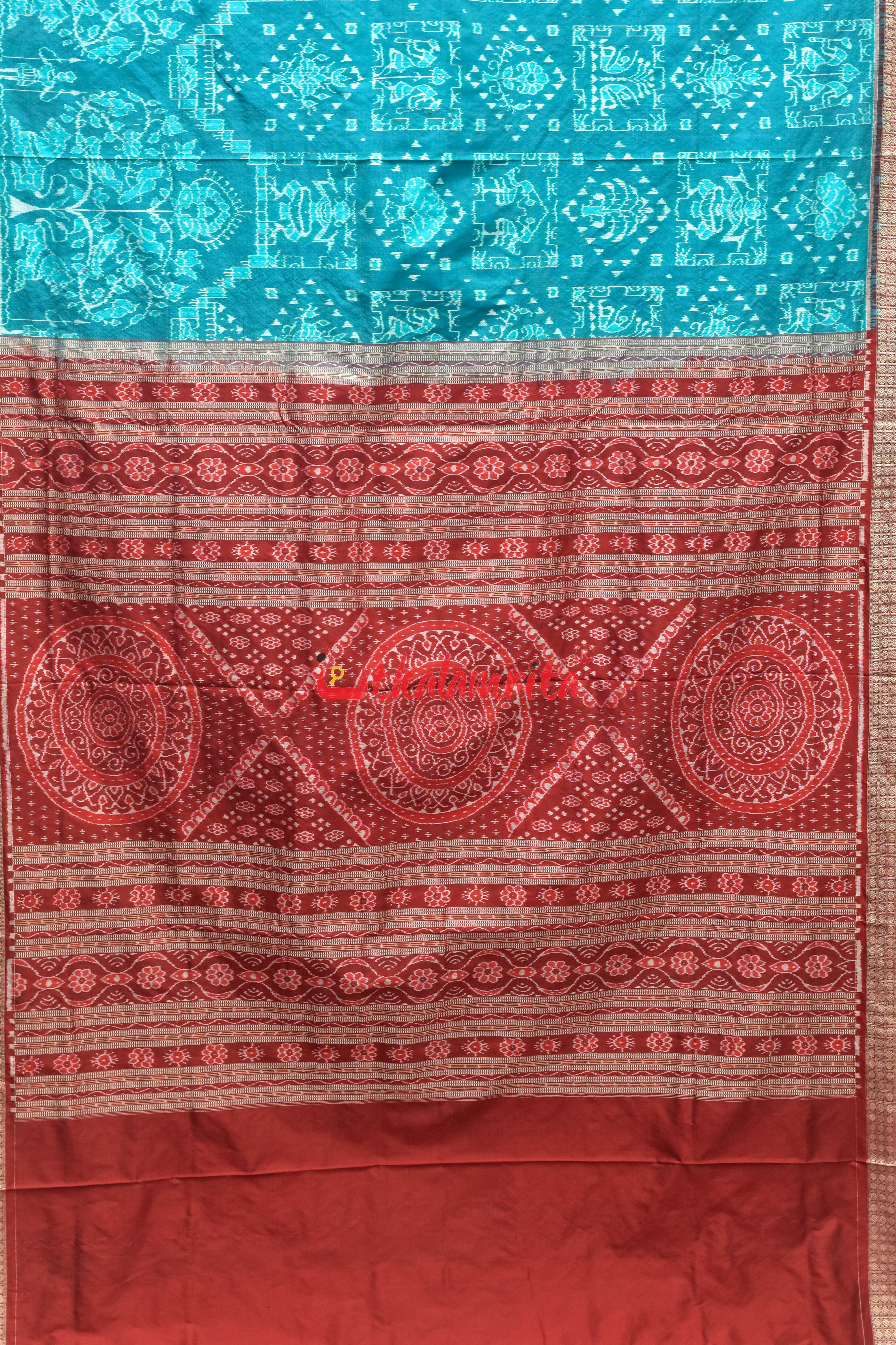 Sea Green Box Saura Doll Sambalpuri Silk Saree