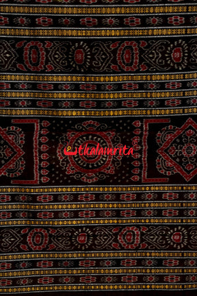 Light Mehndi Black Padam Bomkai Cotton Saree