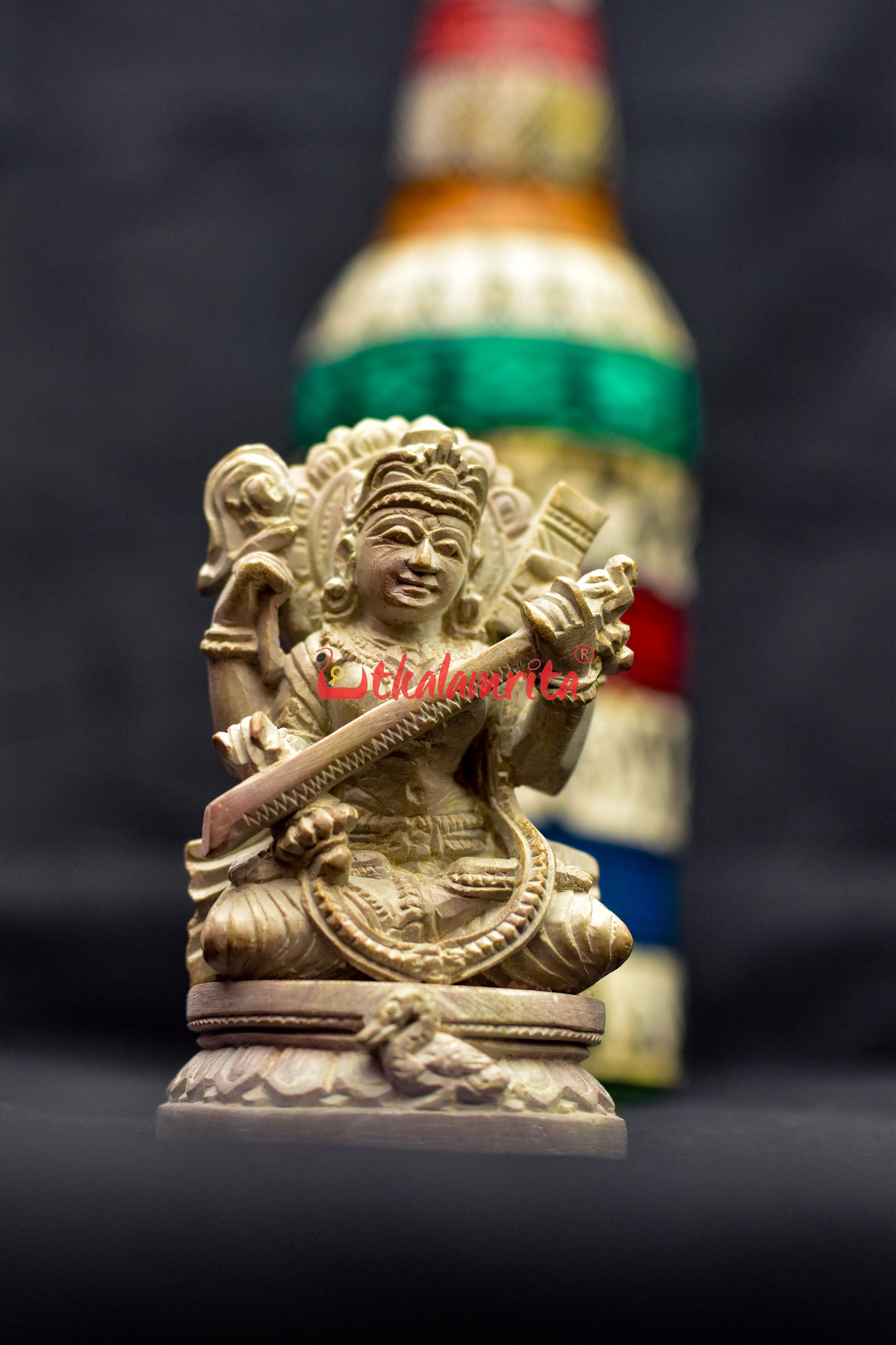 Saraswati Konark Stone Carving Idol