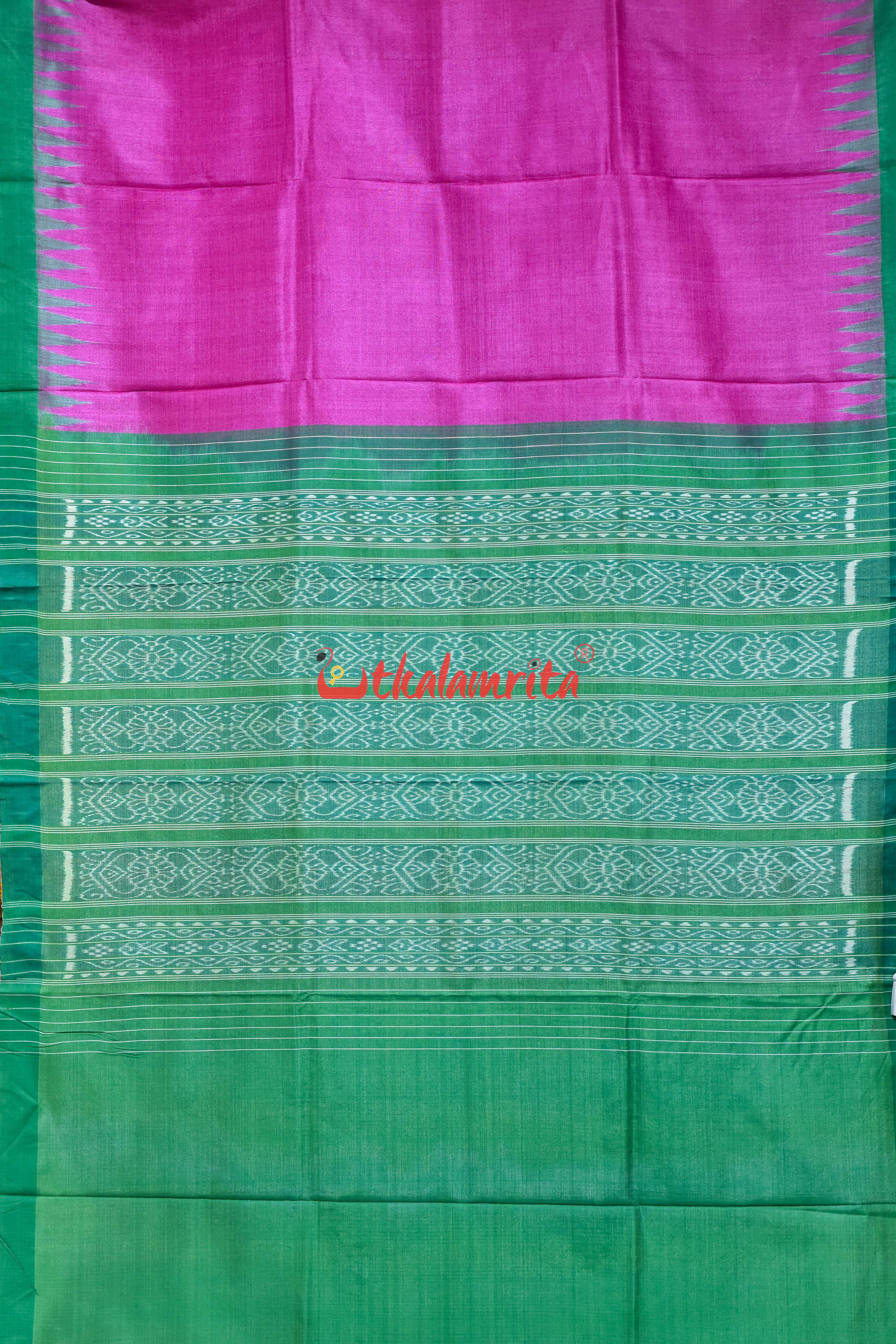 Magenta with Green Gopalpur Tussar Silk Saree