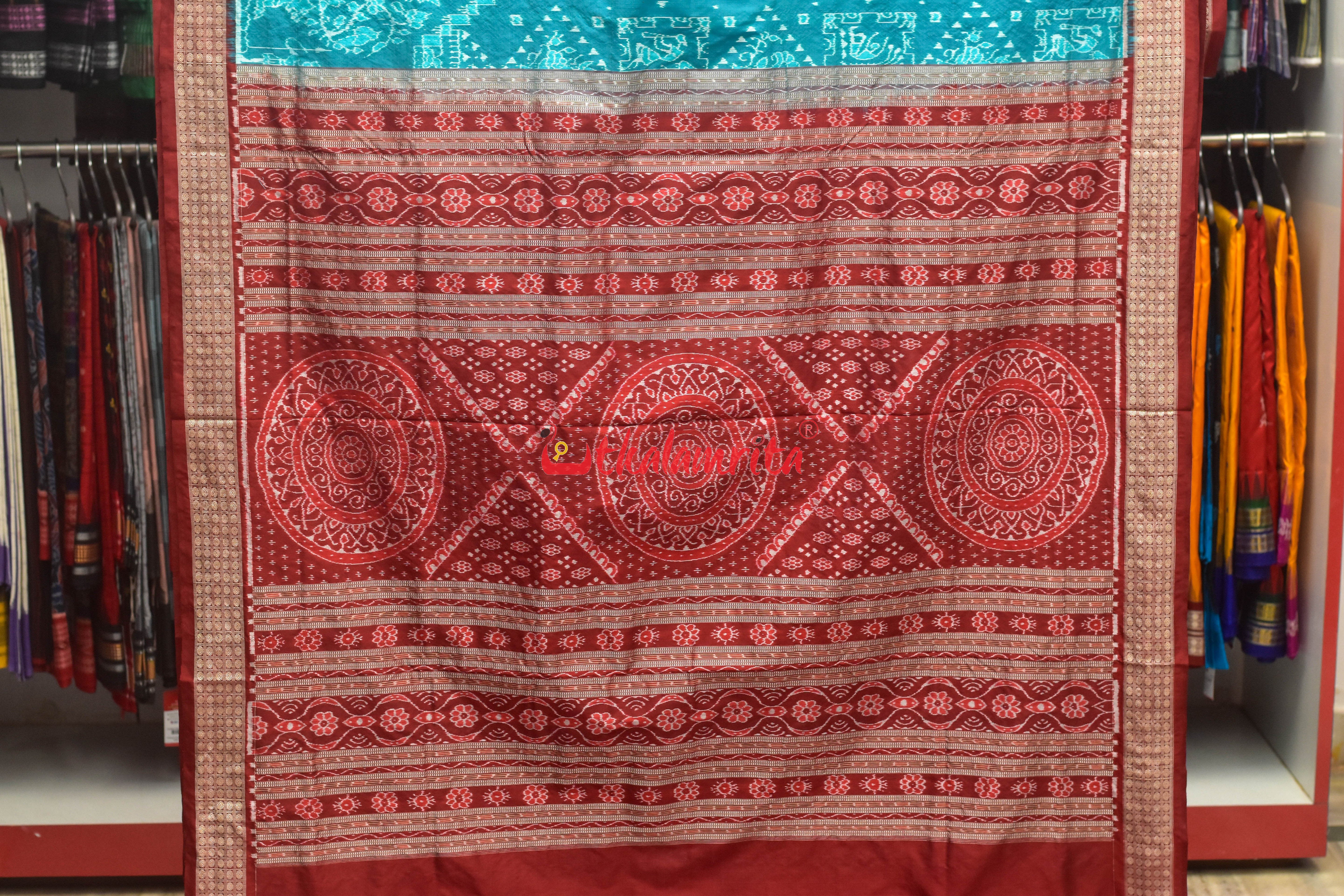 Sea Green Box Saura Doll Sambalpuri Silk Saree