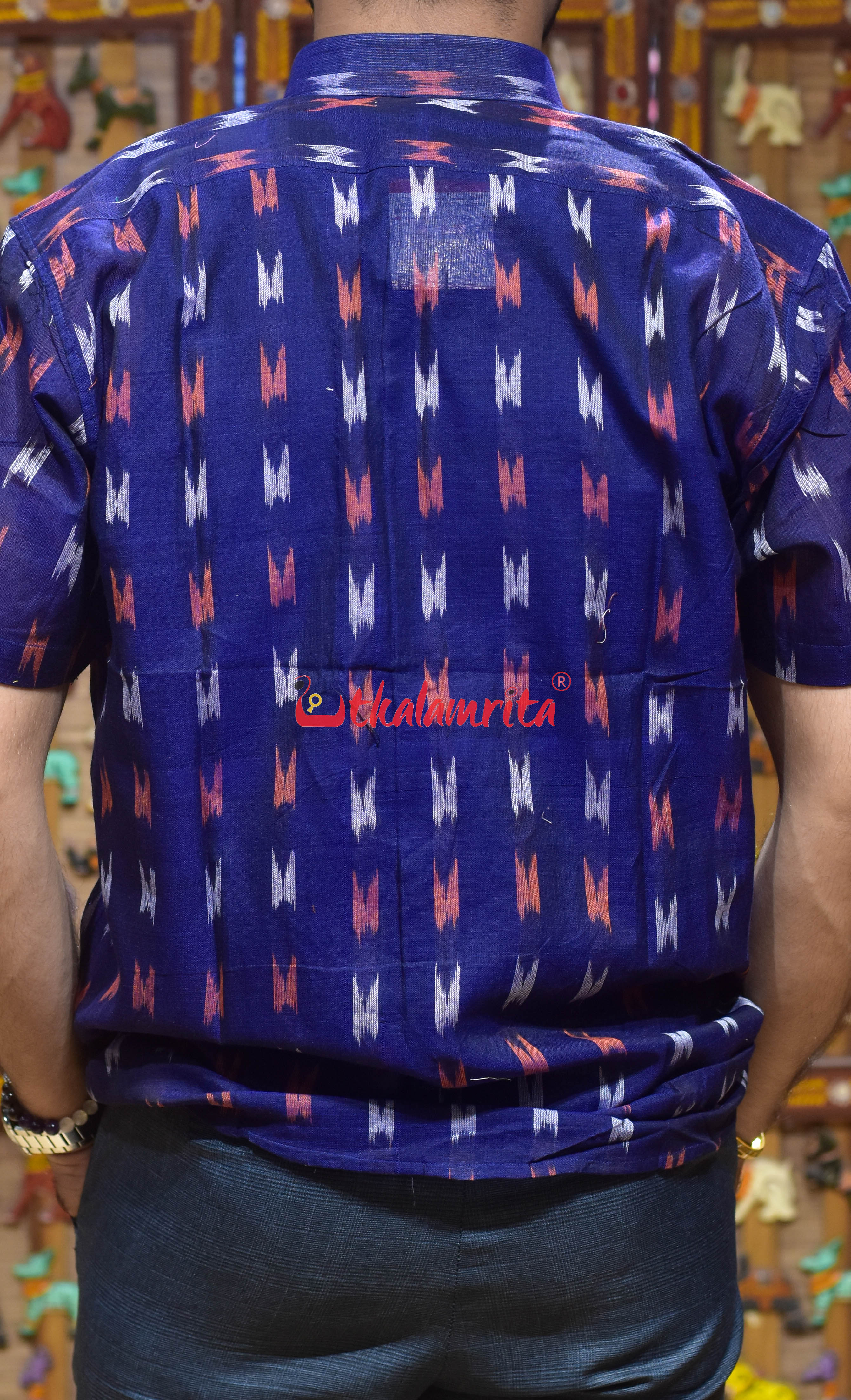 Navy Blue M Design (Men's Half Shirt)