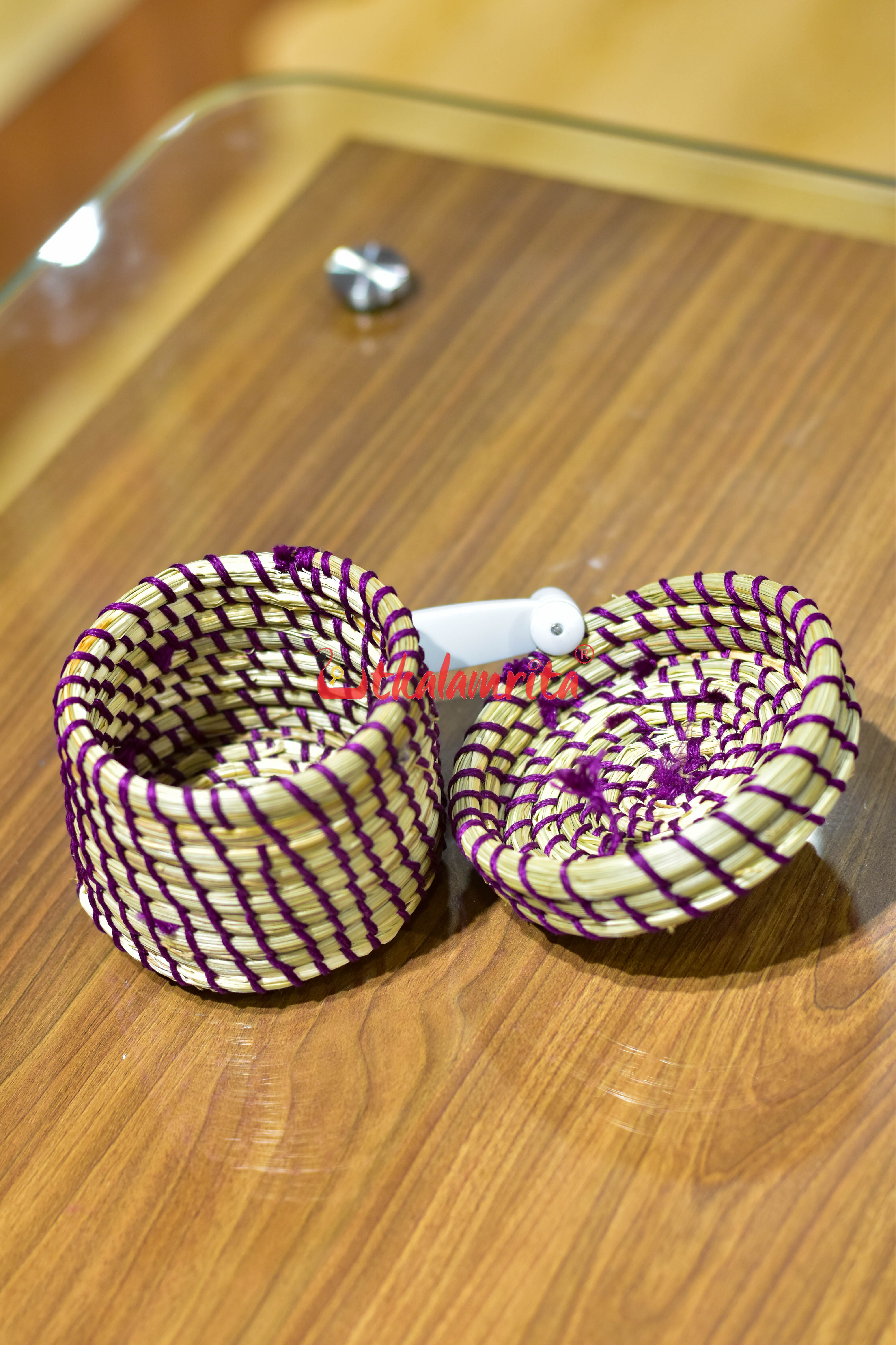 Sabai Grass Purple Thread Jewellery Box