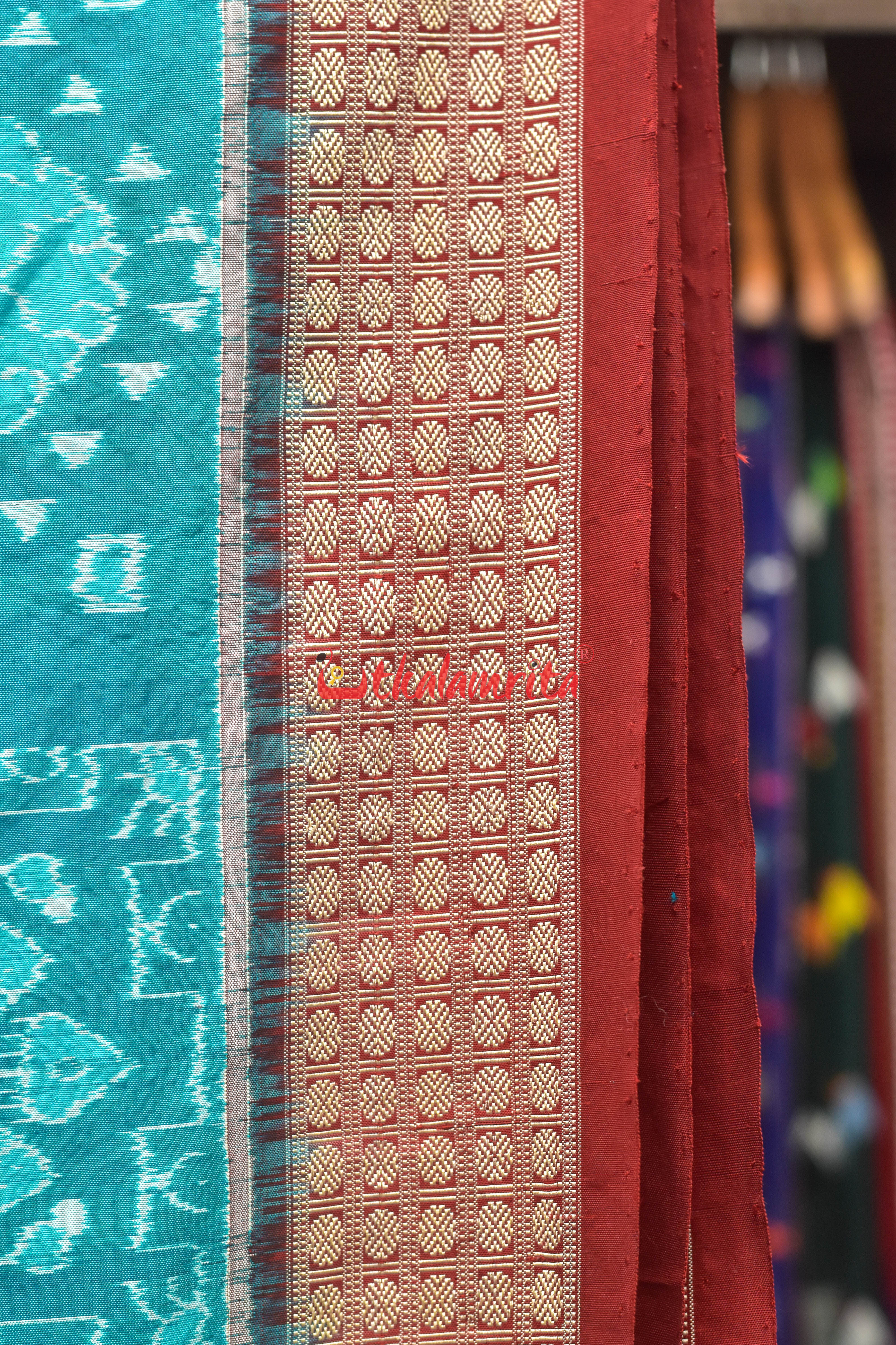Sea Green Box Saura Doll Sambalpuri Silk Saree