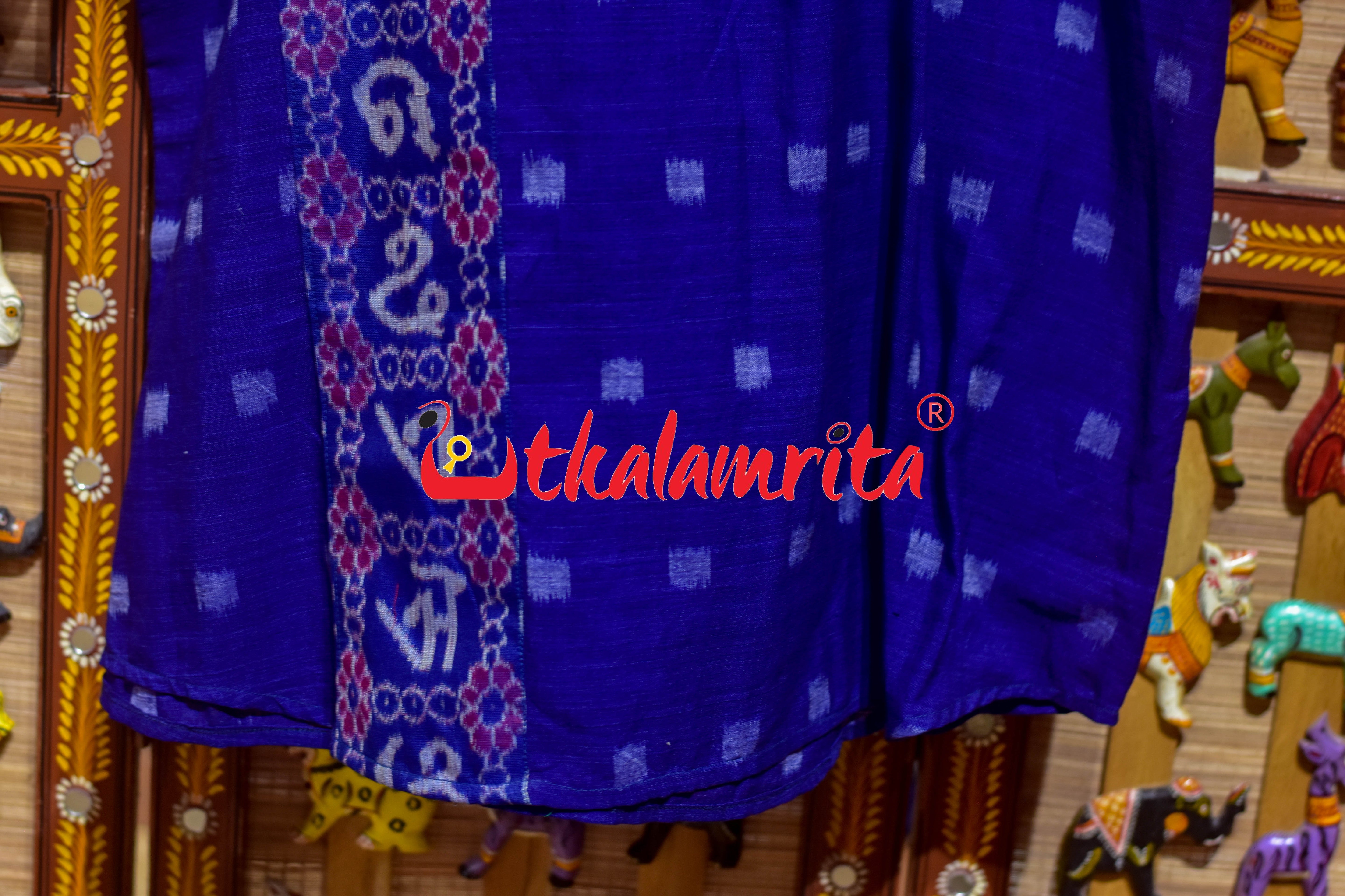 Blue Labanga Bandha Odia Letters (Men's Long Kurta)