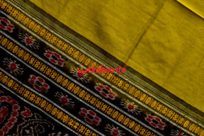 Light Mehndi Black Padam Bomkai Cotton Saree