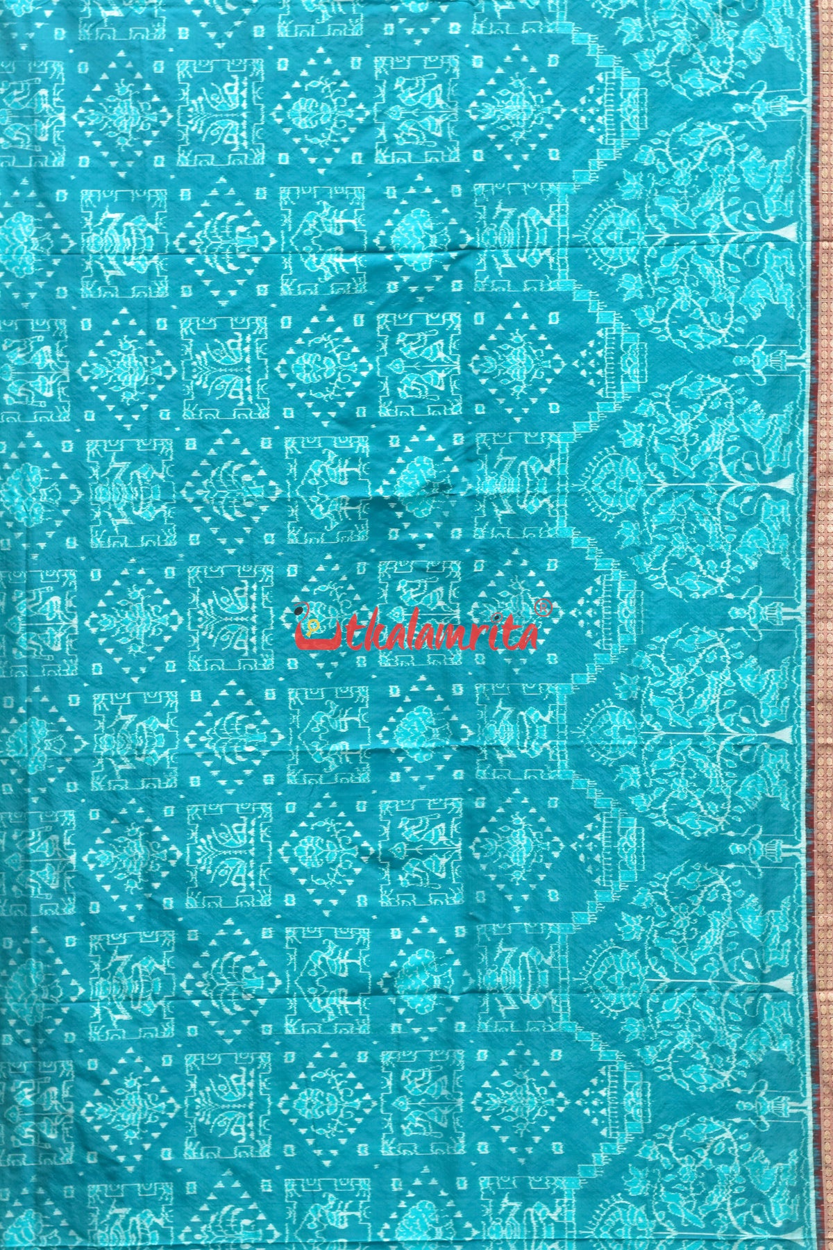 Box Saura Sea Green Doll Sambalpuri Silk Saree