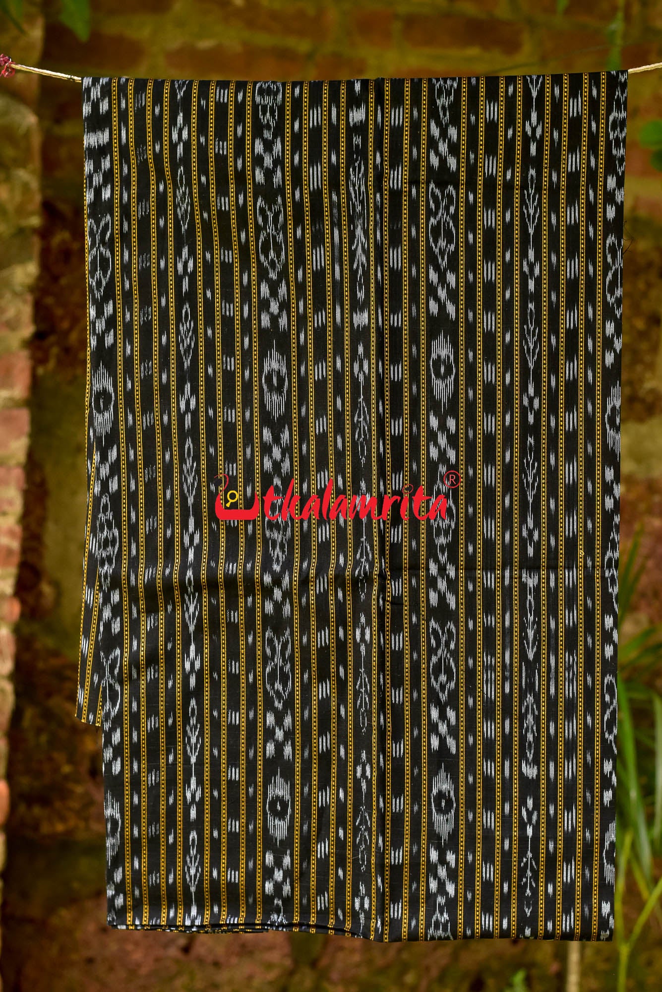 Black Grey Ikat Dress Set