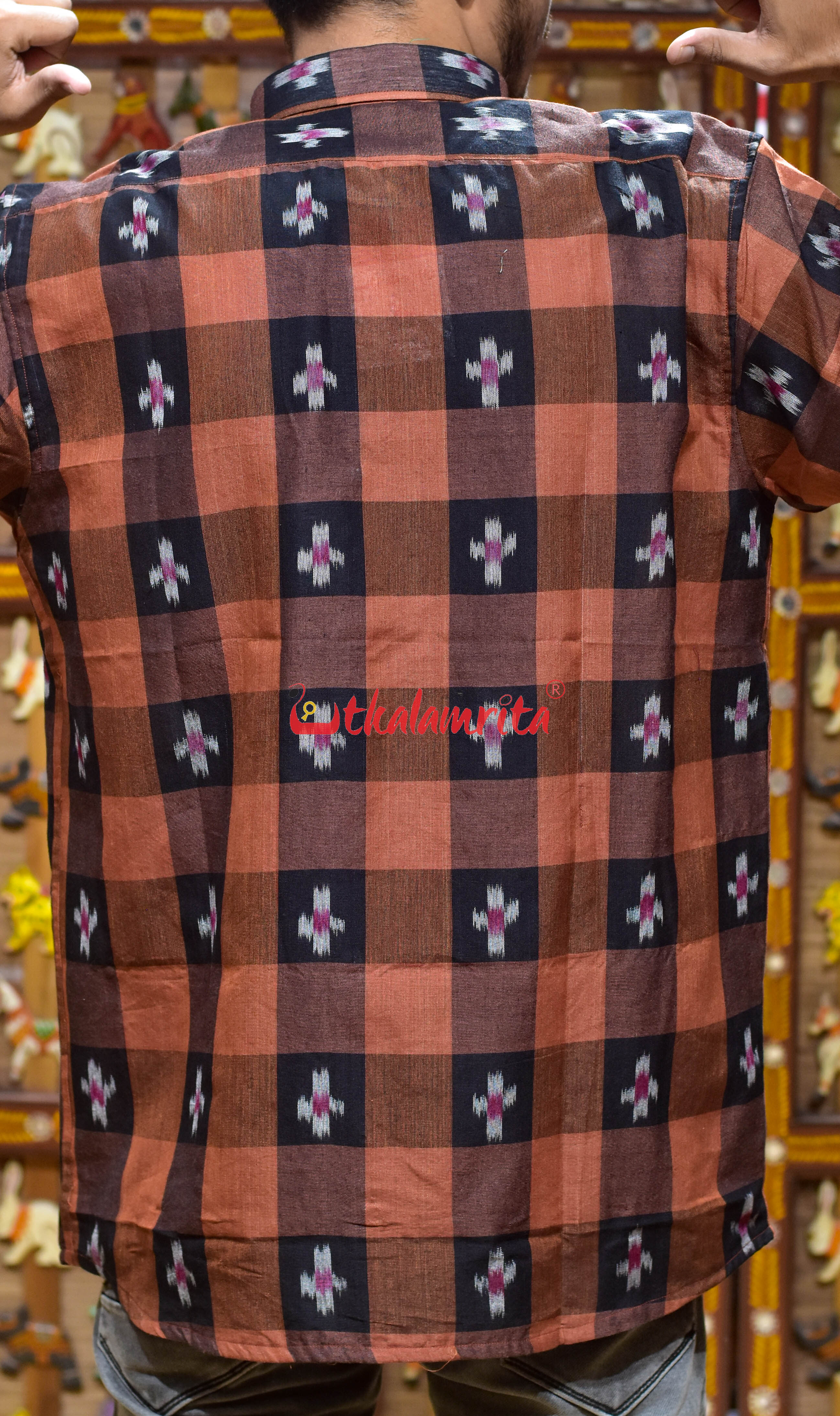 Brown Black Checks Pasapali (Men's Half Shirt)