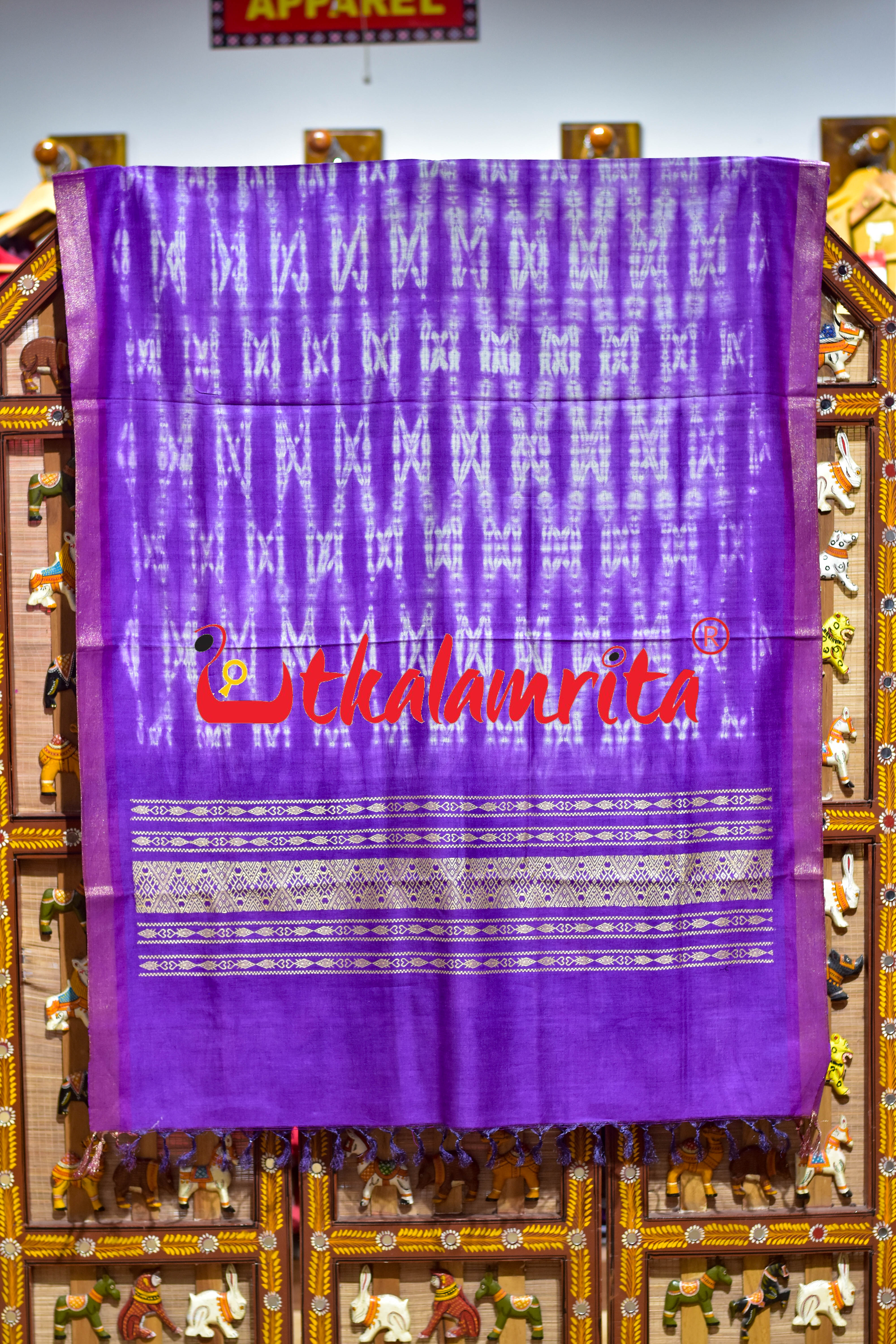 Violet Shibori with Jala Tussar (Dupatta)