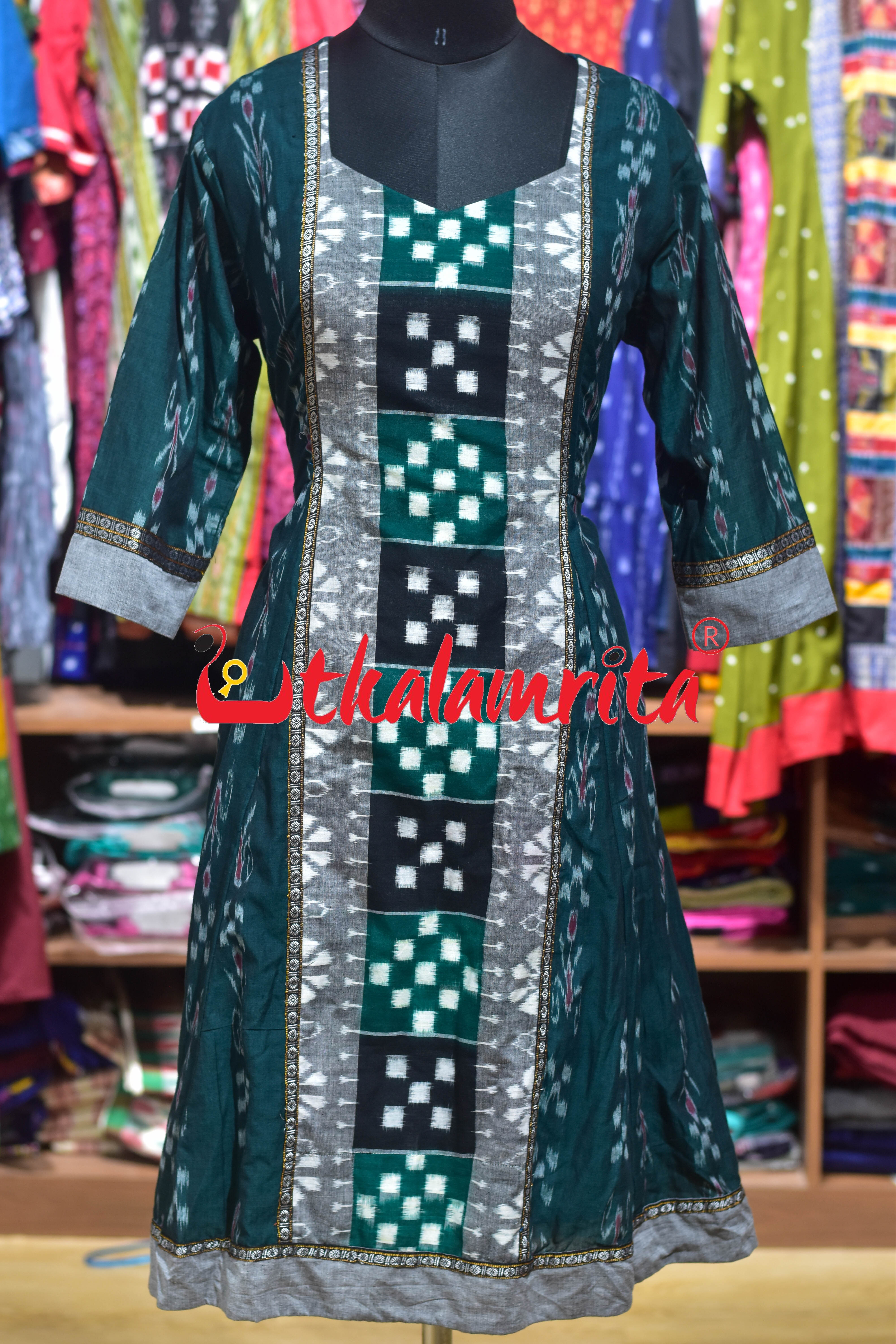 Light Green Kahda with Grey Green Pasapali (Anarkali)