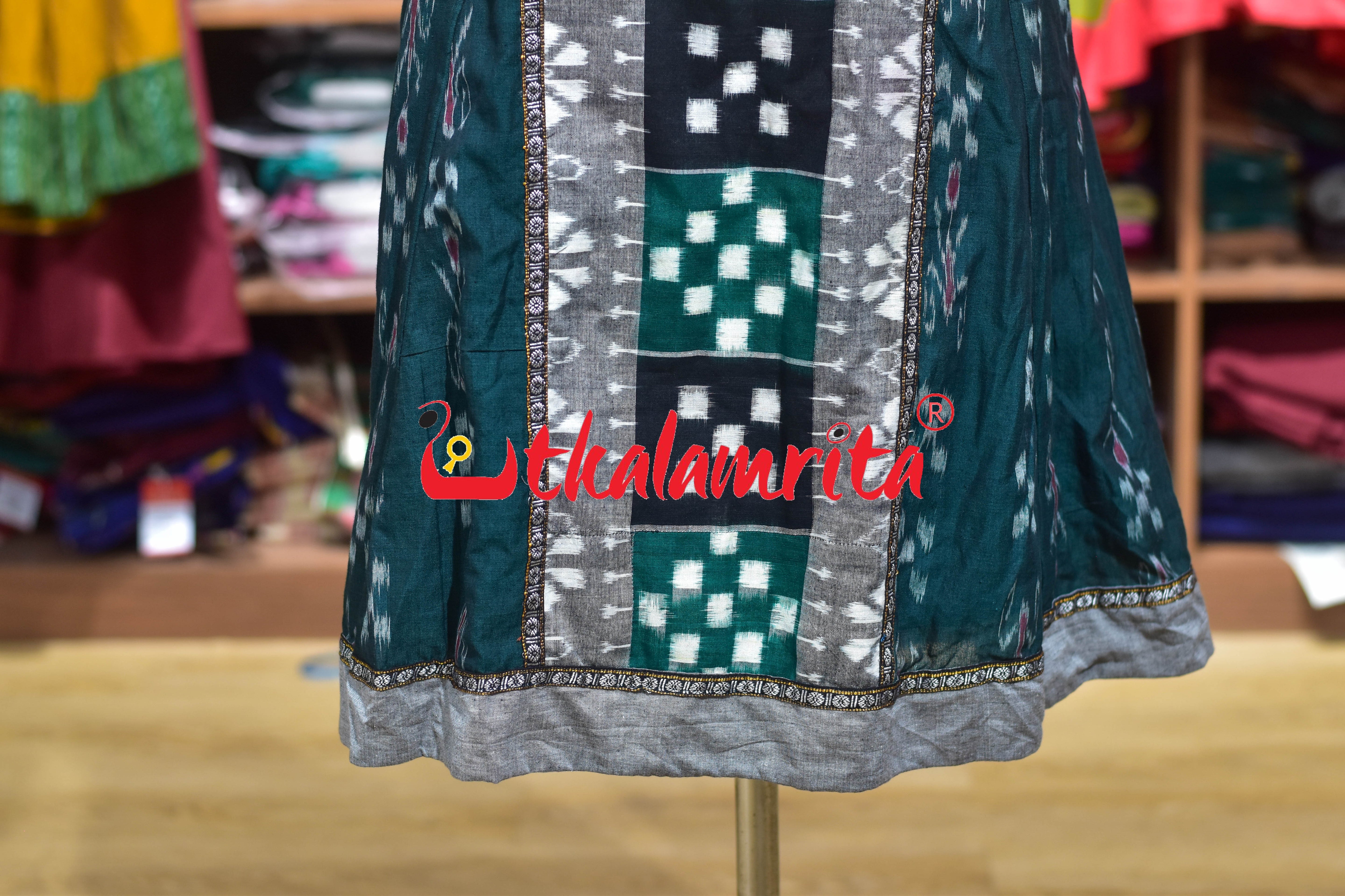 Light Green Kahda with Grey Green Pasapali (Anarkali)