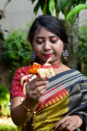 Swarnalata Doll Bomkai Double Border Silk Saree