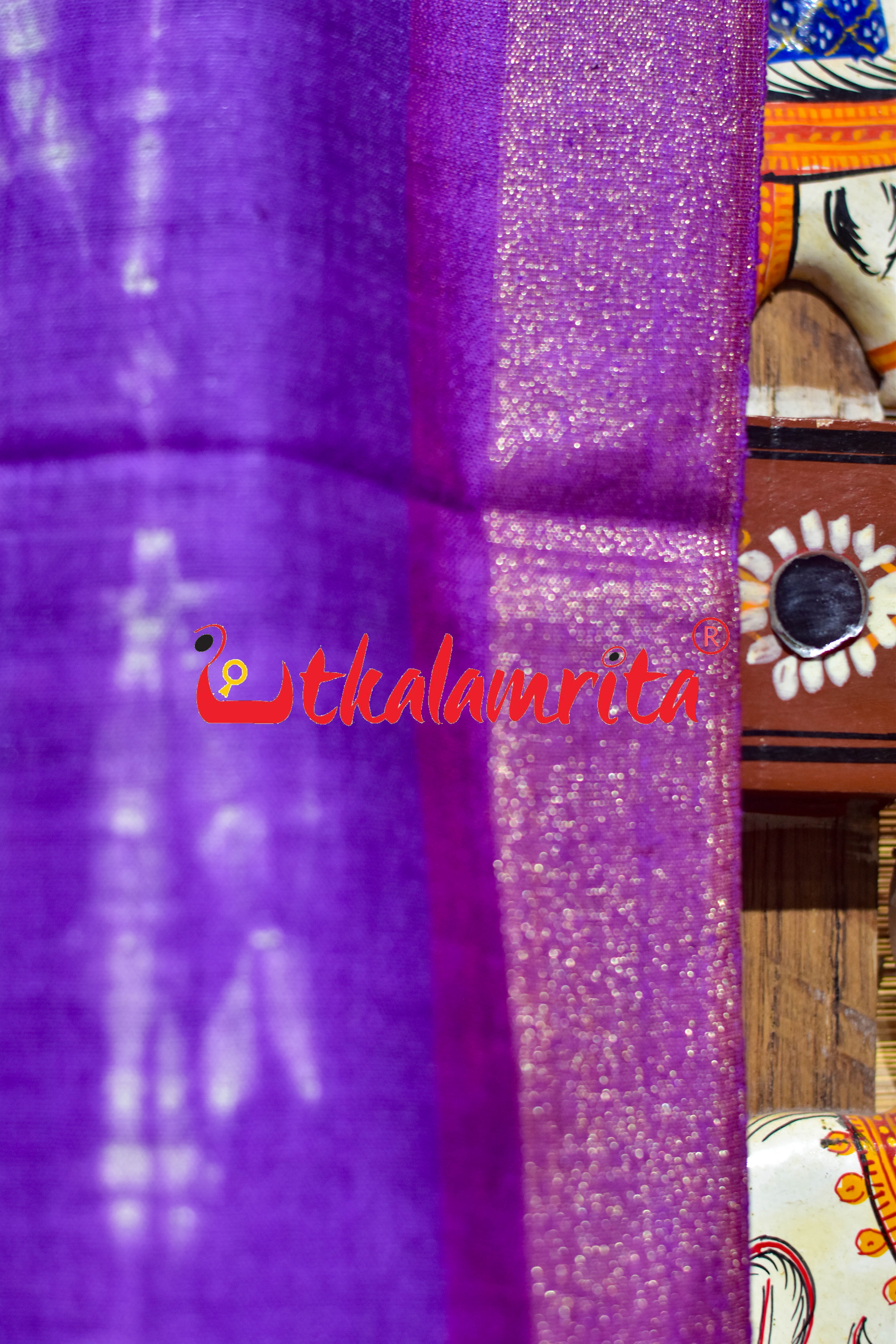 Violet Shibori with Jala Tussar (Dupatta)