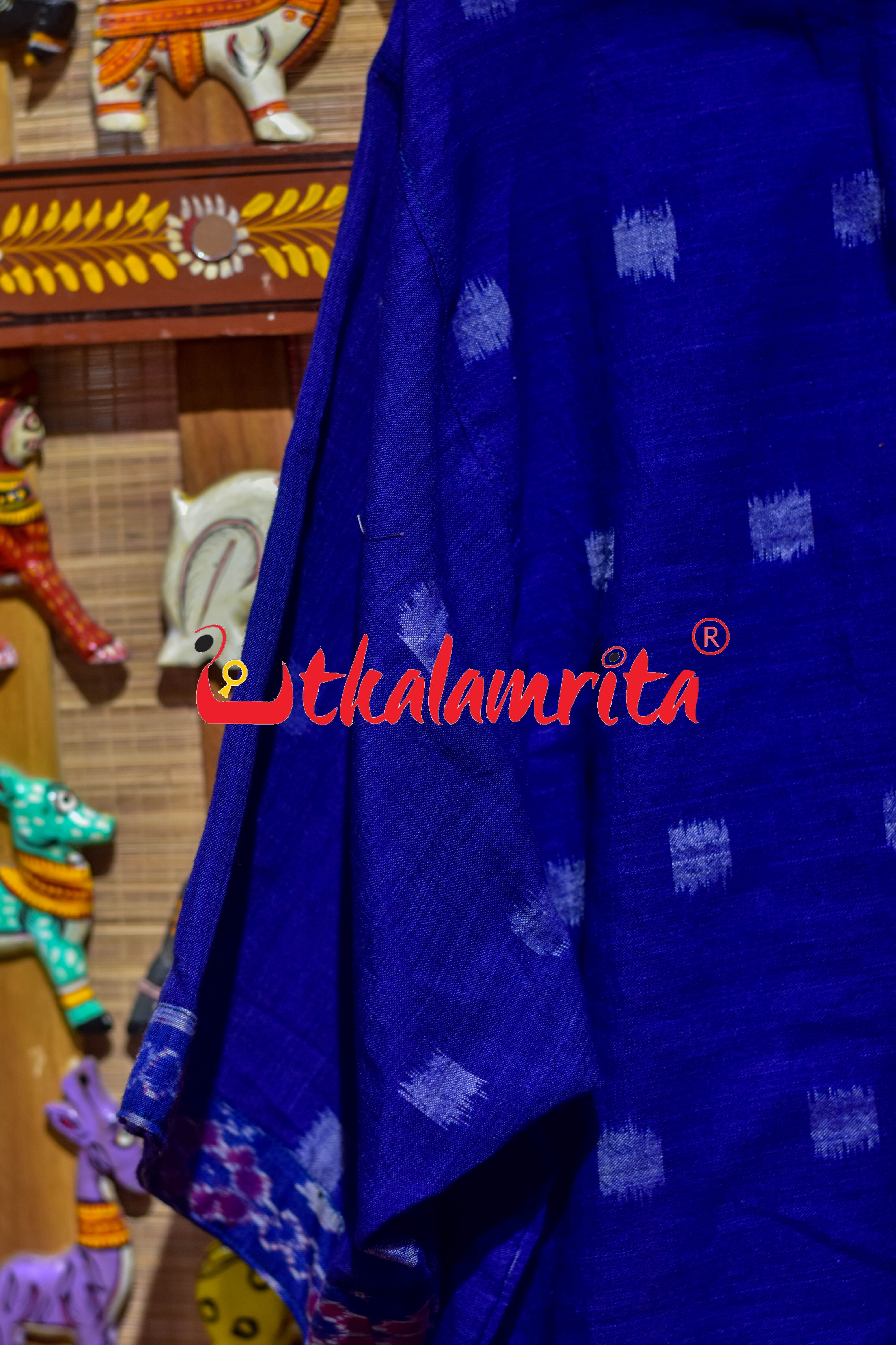 Blue Labanga Bandha Odia Letters (Men's Long Kurta)