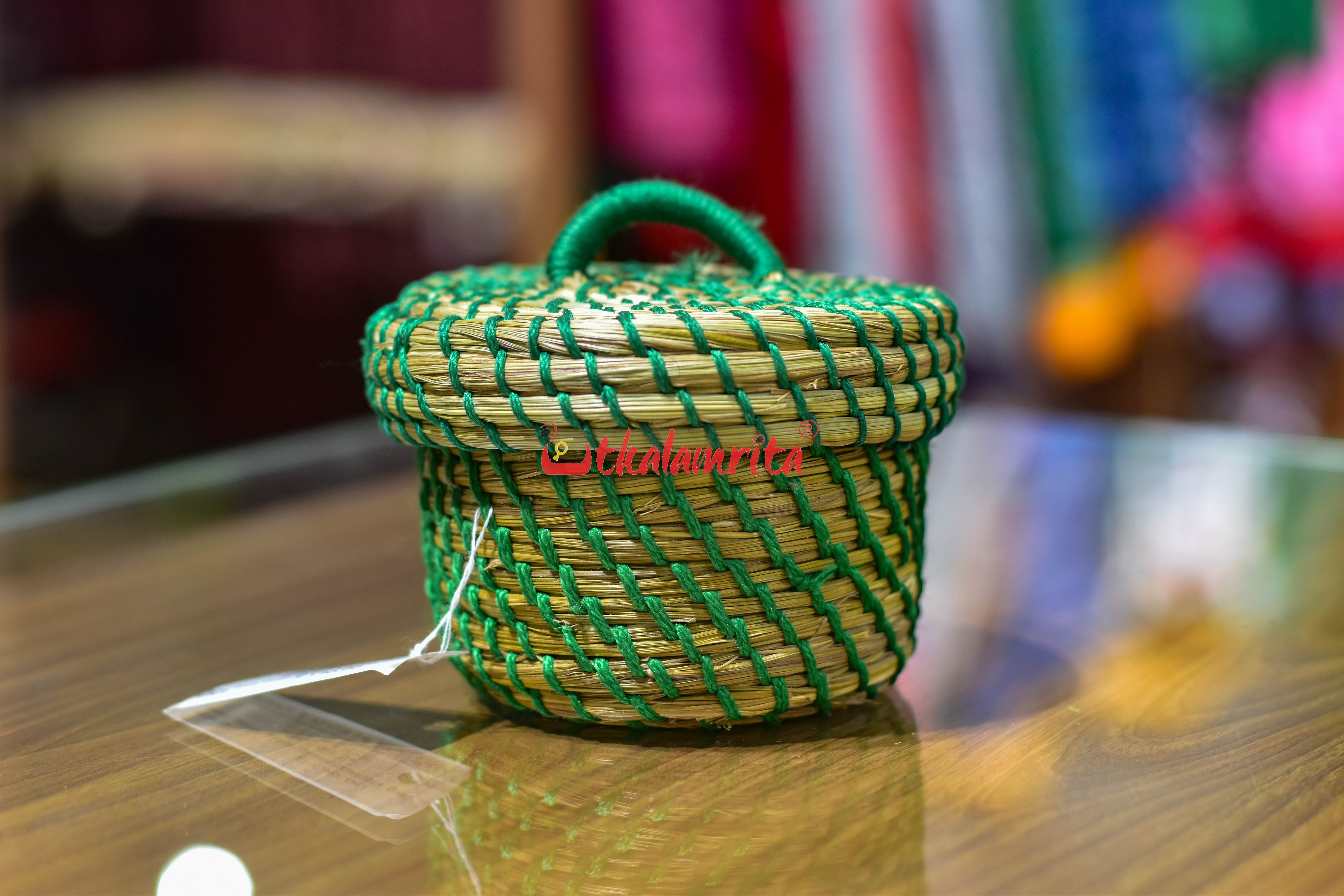 Sabai Grass Green Thread Jewellery Box