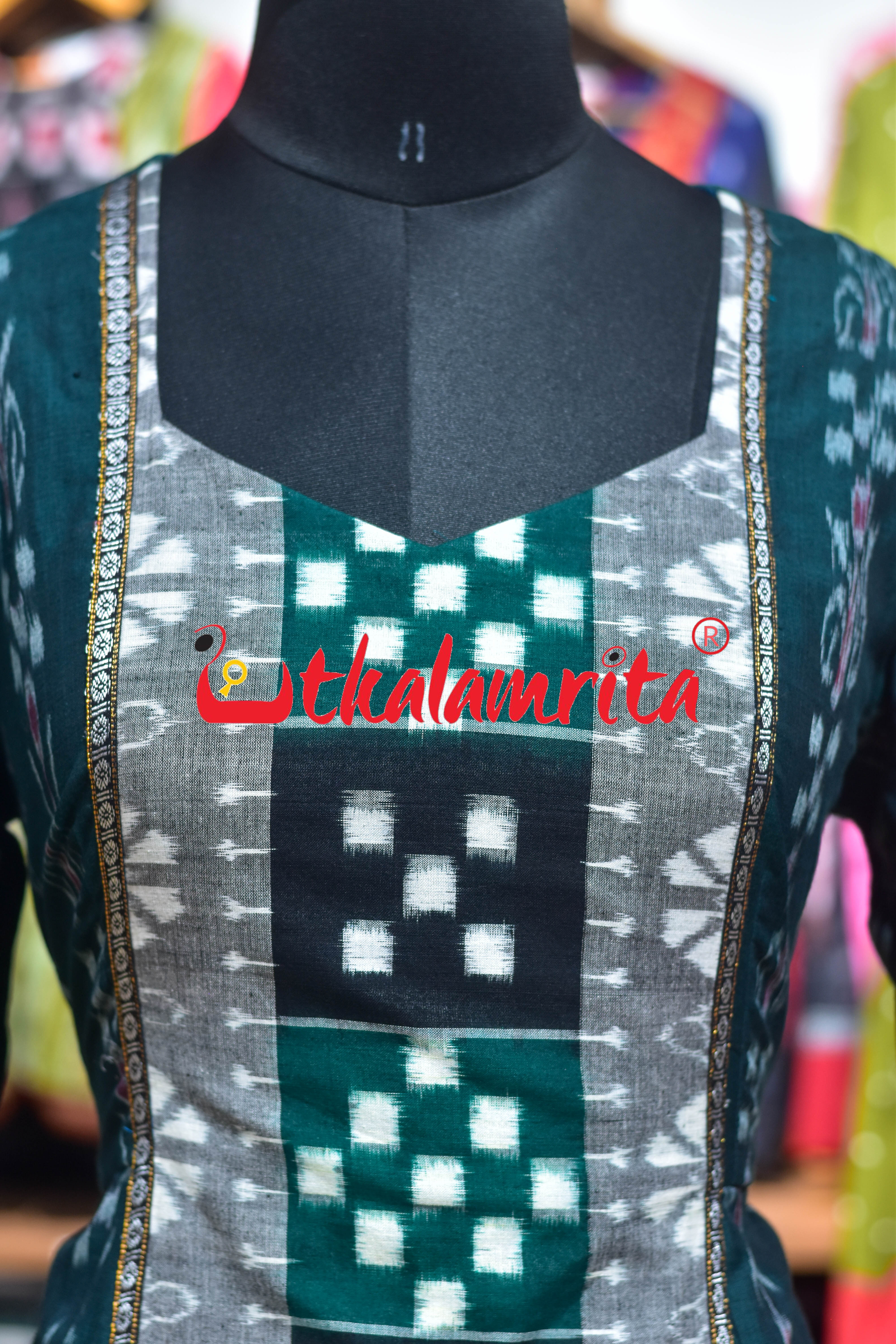 Light Green Kahda with Grey Green Pasapali (Anarkali)