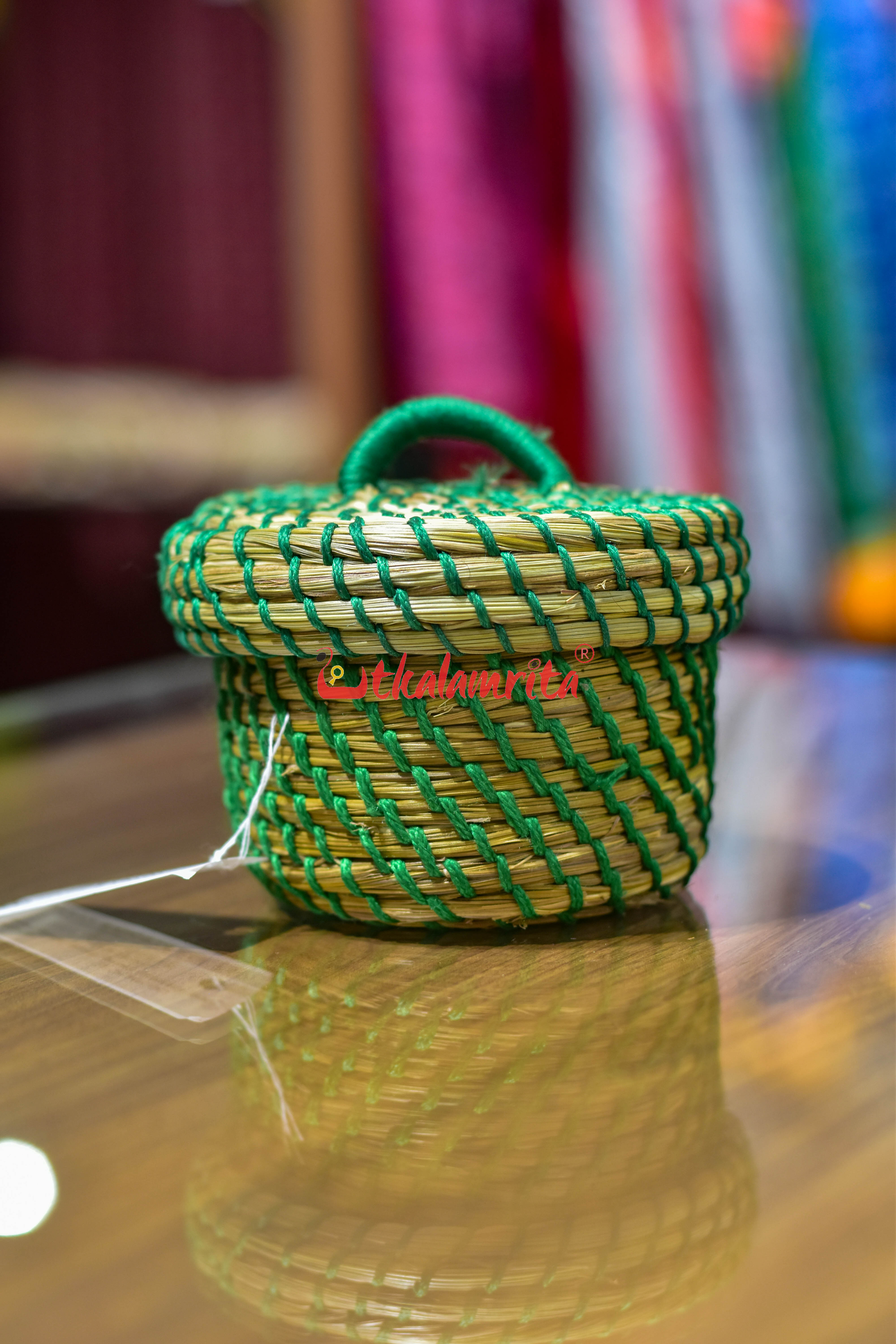 Sabai Grass Green Thread Jewellery Box