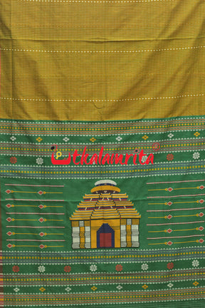 Antique Gold Dhalapathar Konark Temple Cotton Saree