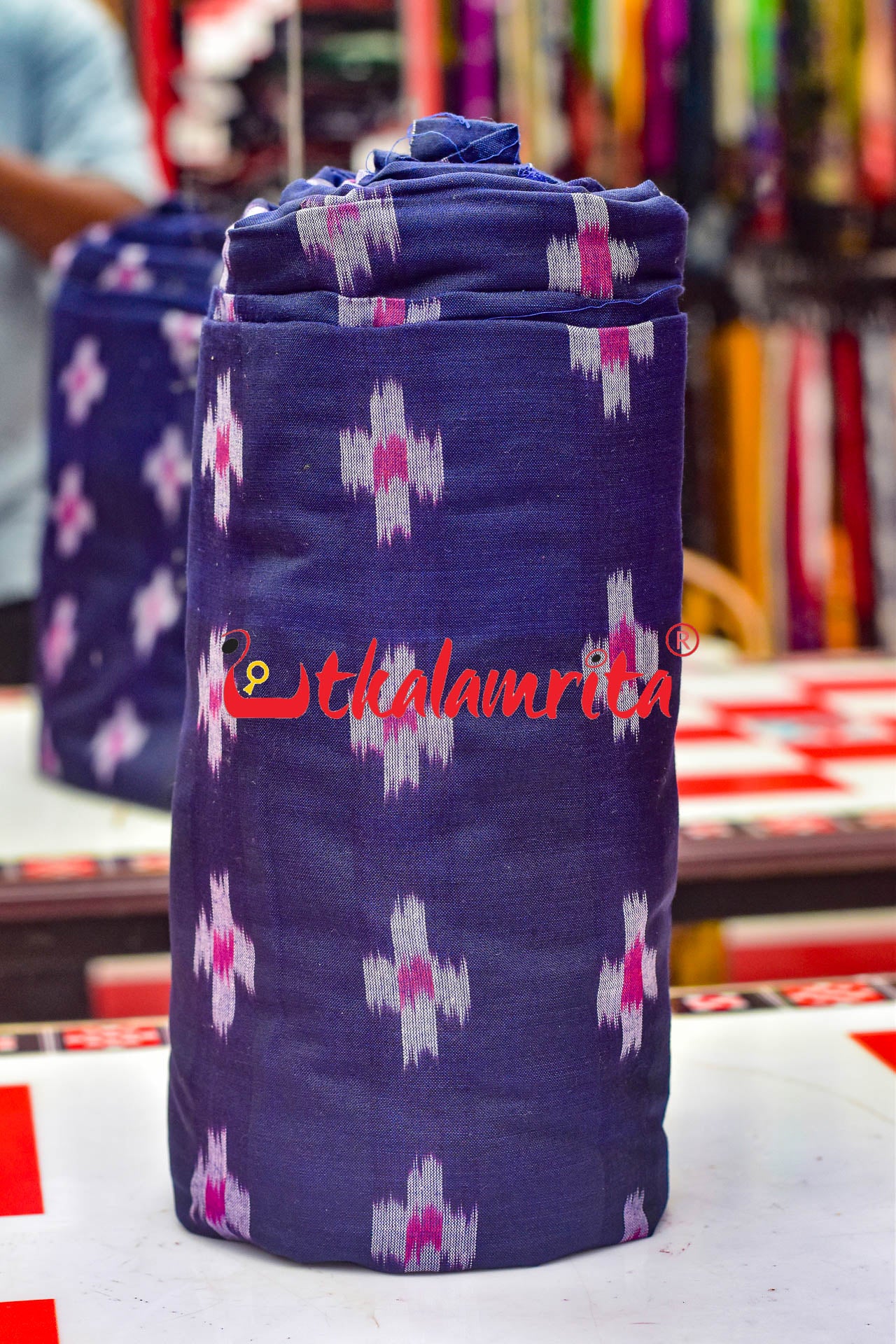 Blue Single Ikat Pasapali (Fabric)