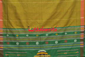 Antique Gold Dhalapathar Konark Temple Cotton Saree