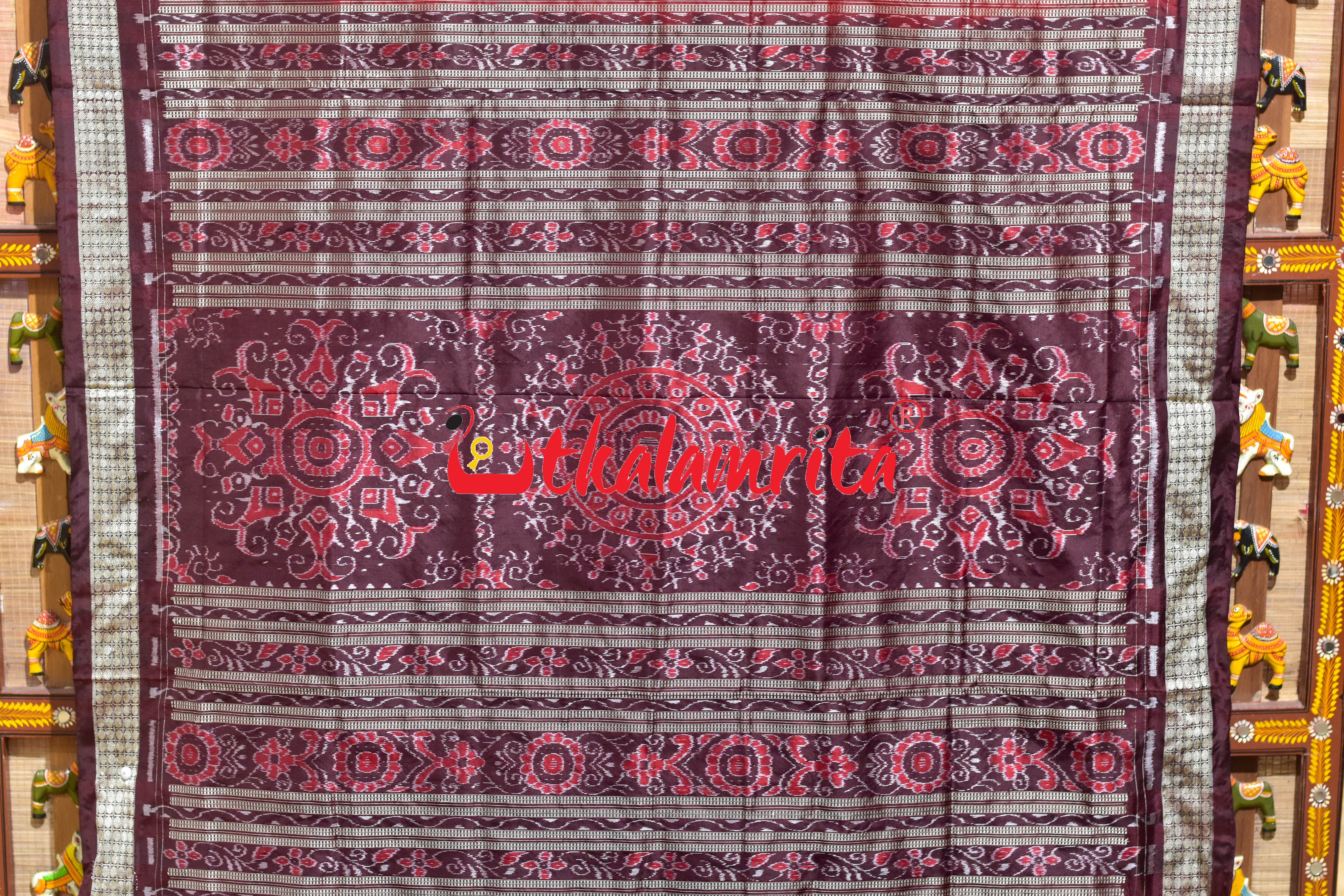 Red Coffee Sambalpuri Nabakothi Silk Saree