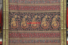 Grey Red Flowers Bandha Sambalpuri Cotton Saree