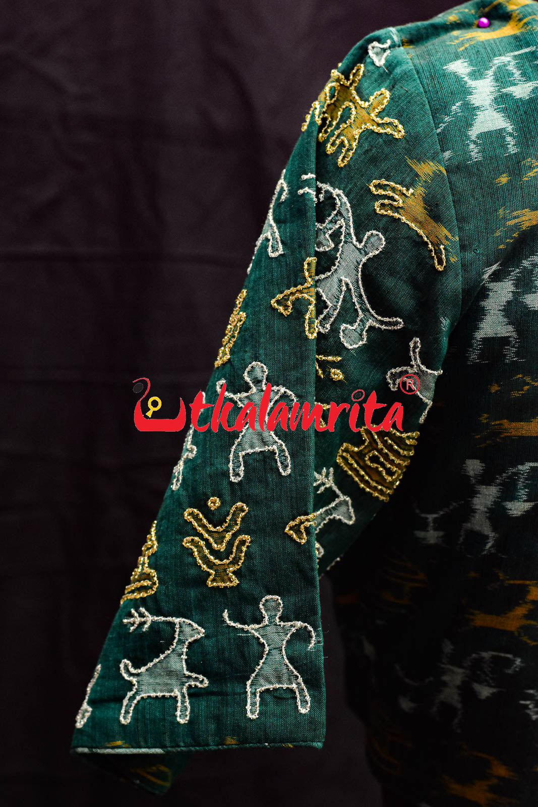 Tribals and Deer Green Designer (Blouse)