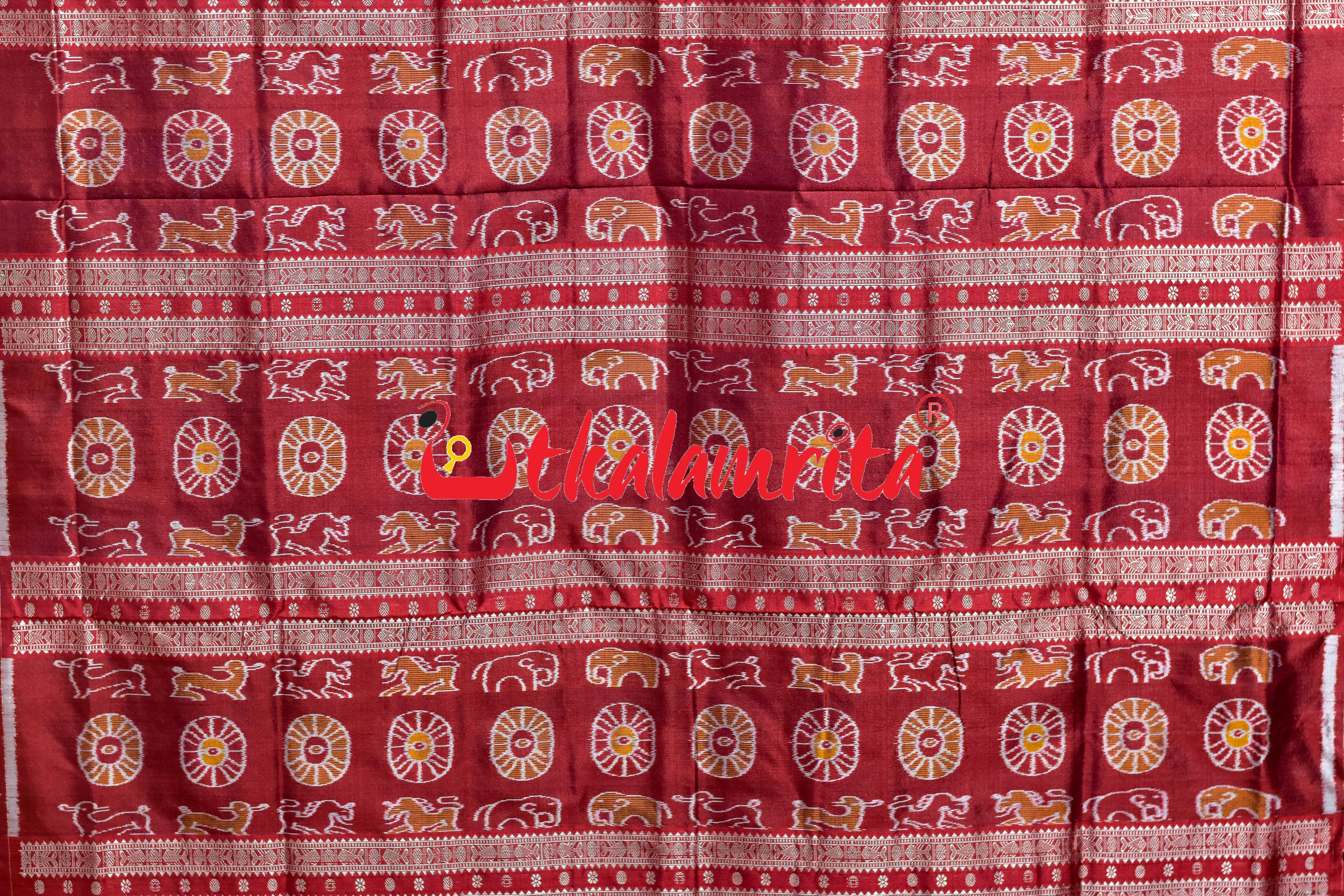 Blue Laxmi Pada Sambalpuri Silk Saree