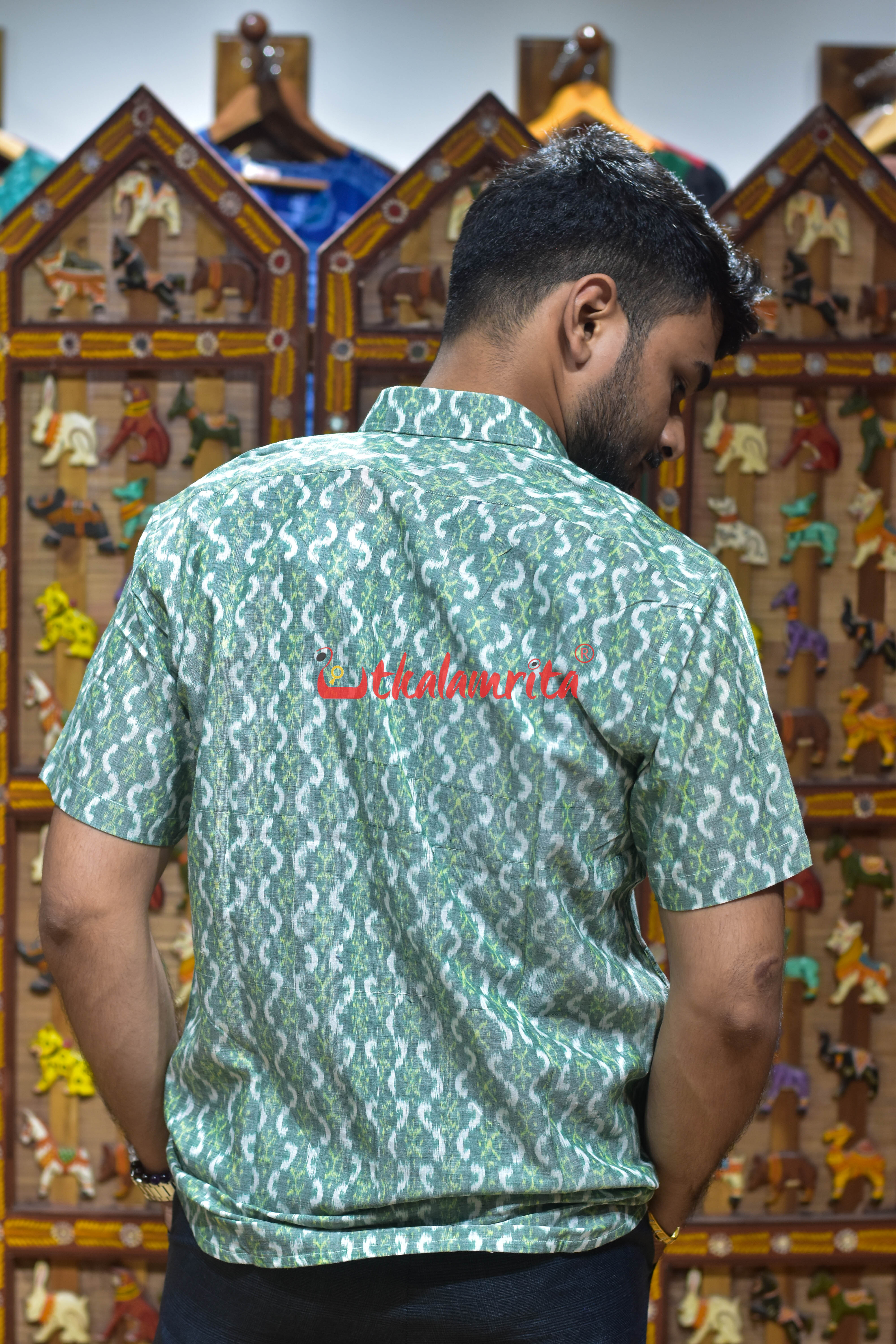Green Damru (Men's Half Shirt)