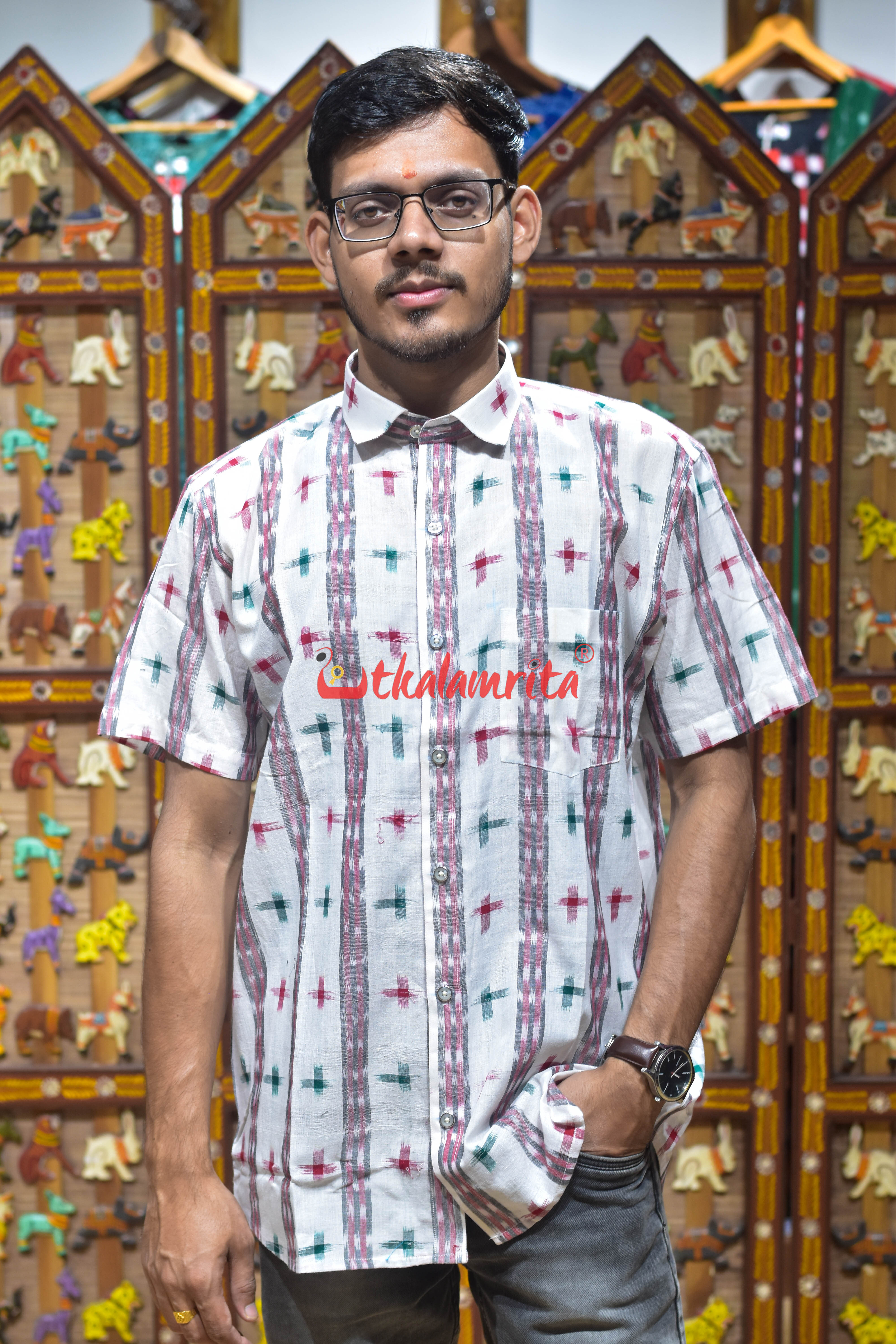 White Red Star Sakta (Men's Half Shirt)