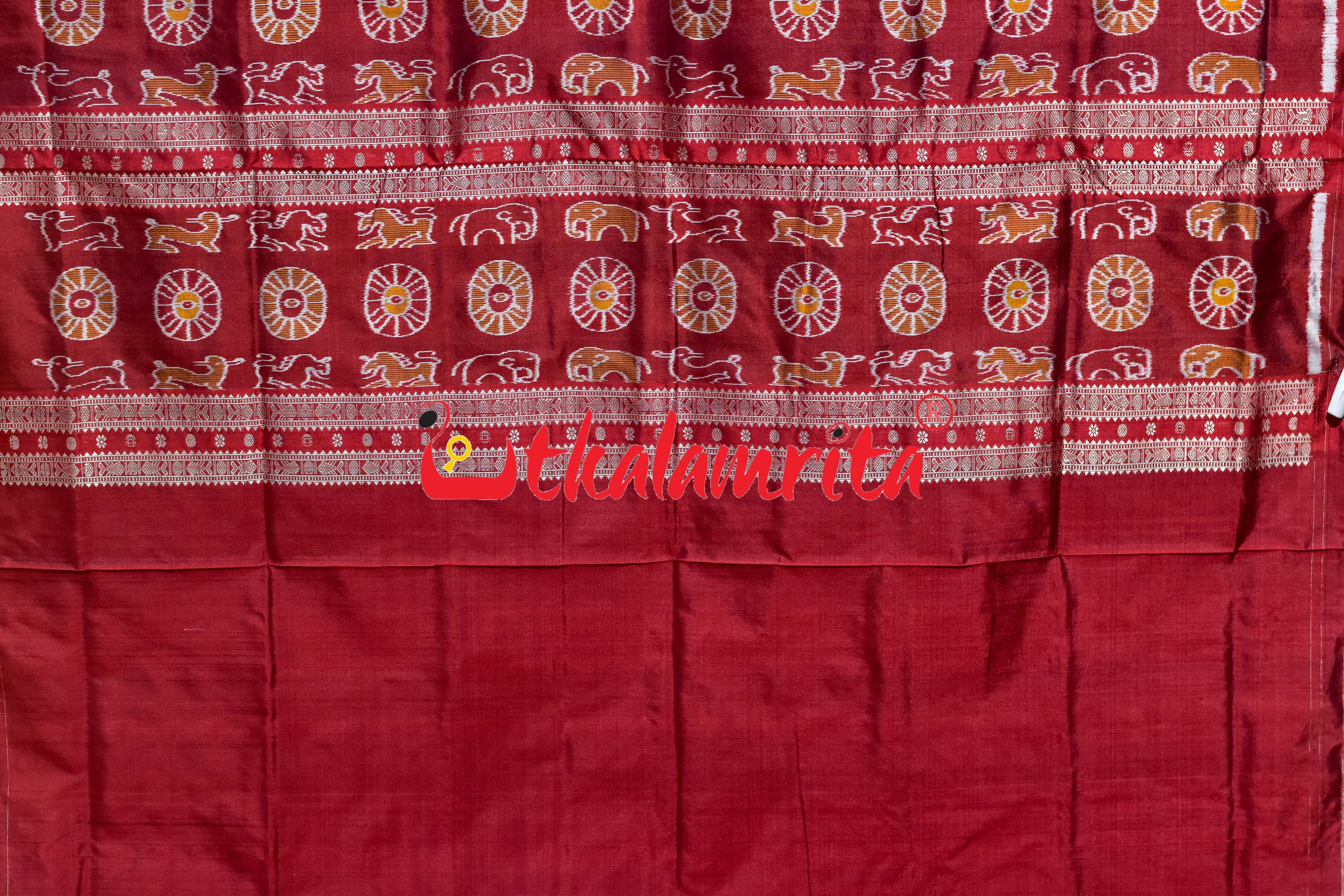 Blue Laxmi Pada Sambalpuri Silk Saree