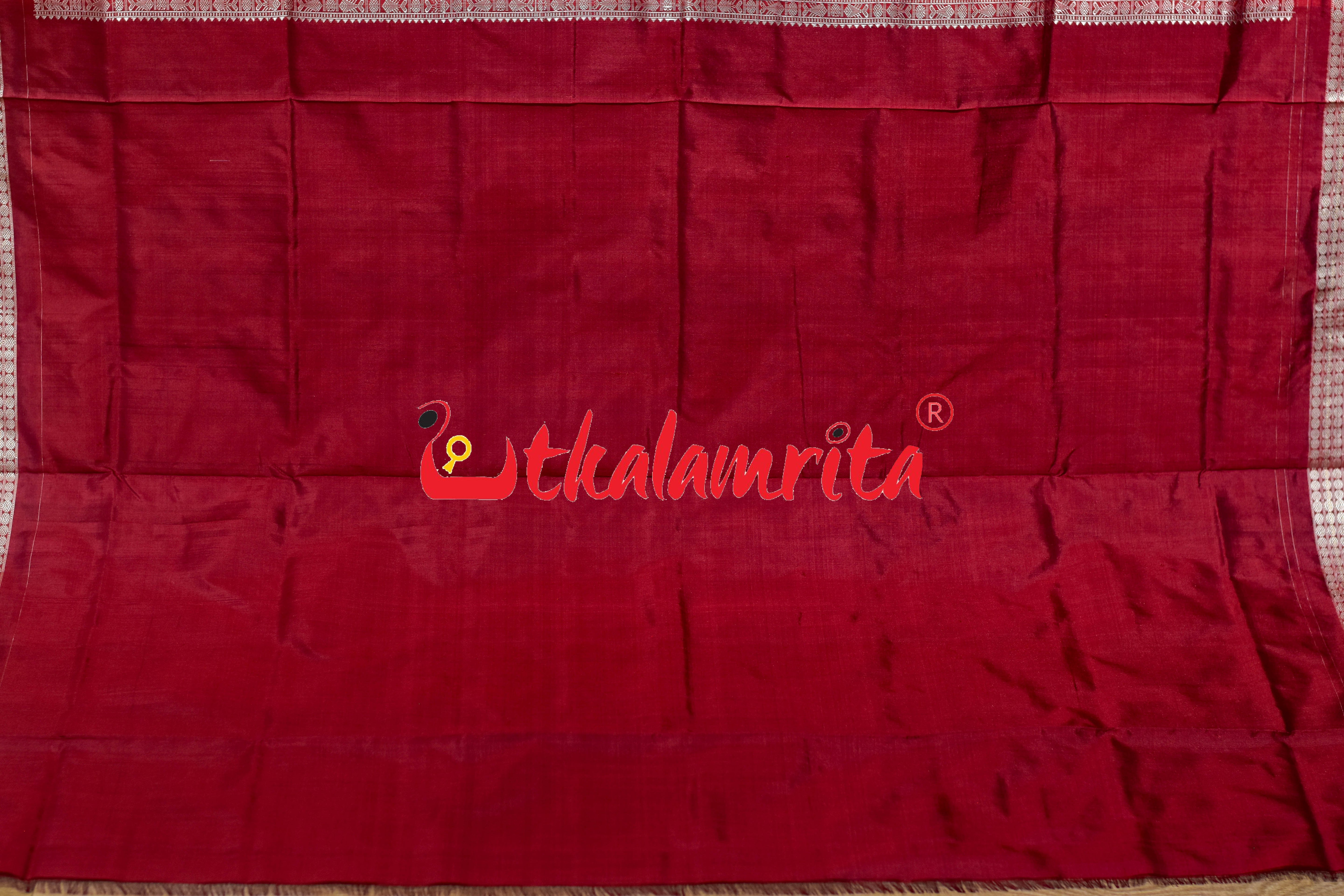 Blue Laxmi Pada Sambalpuri Silk Saree