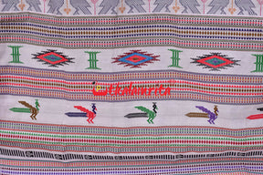 White Ganga Jamuna Original Ganjam Bomkai Saree