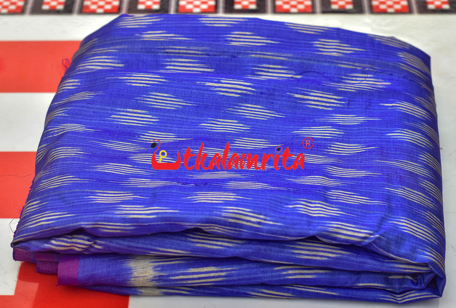 Blue Body Ikat Gopalpur Tussar (Fabric)