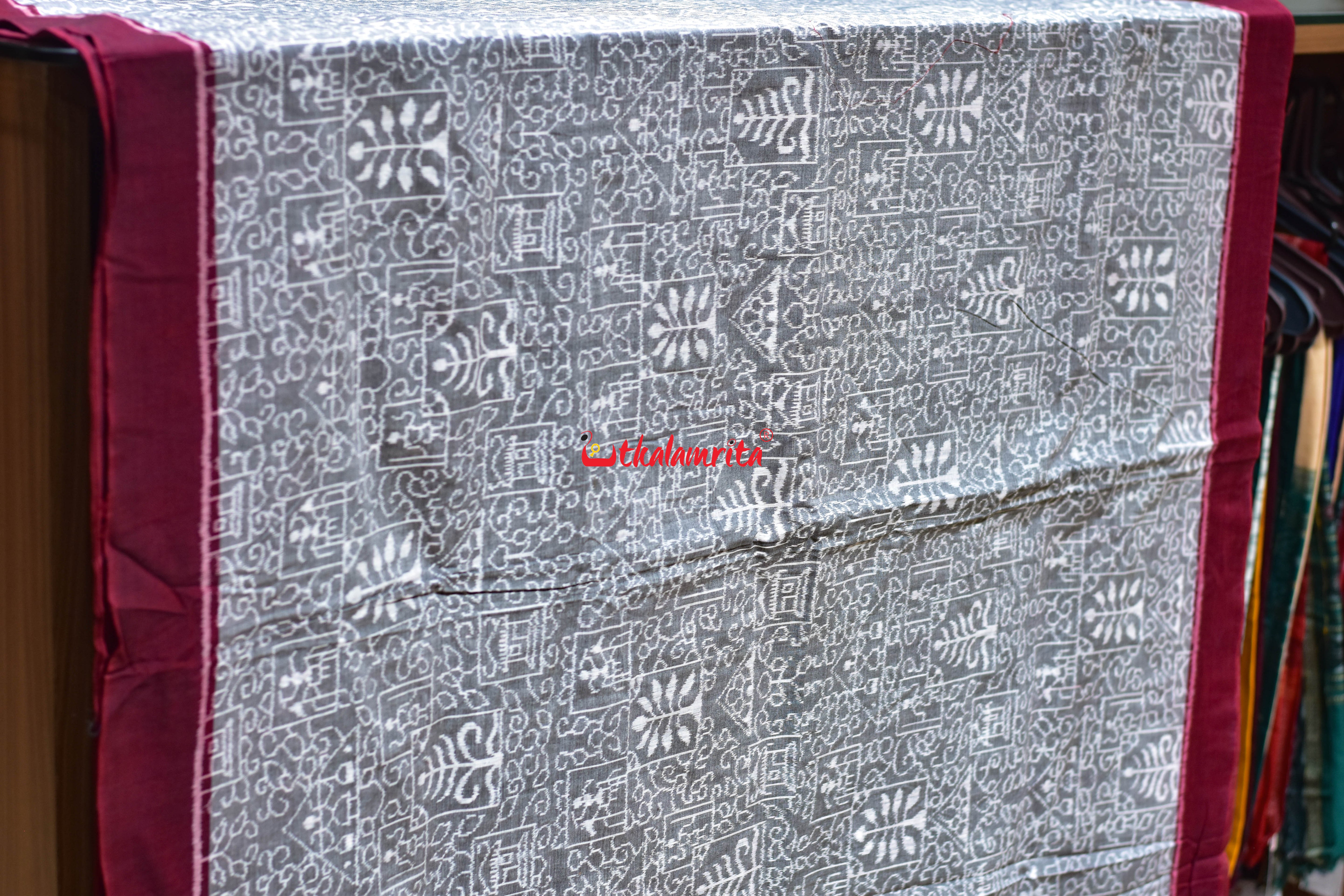 Grey Tribal Gacha Bandha Sambalpuri Cotton (Fabric)