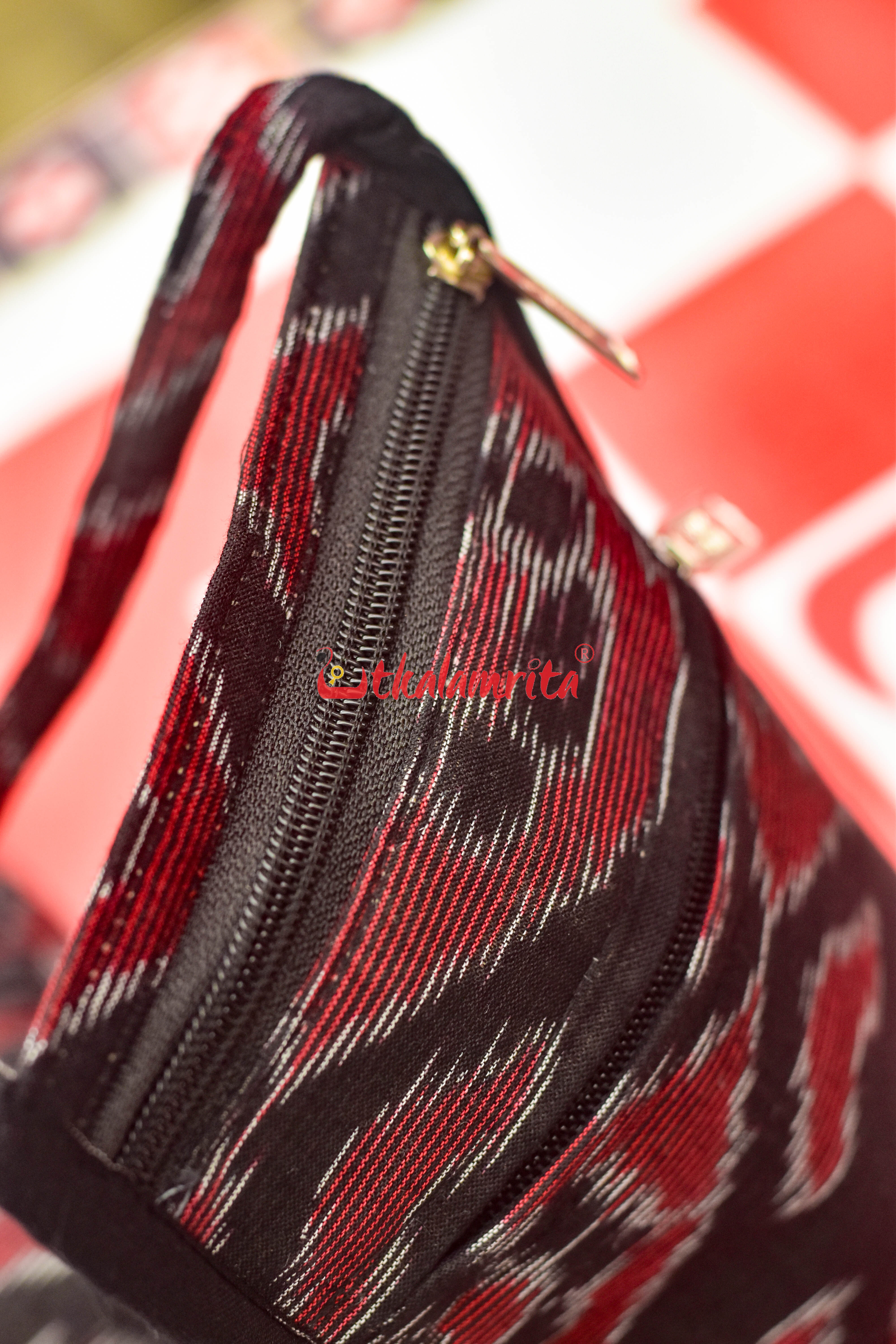 Black Flower Bandha Mobile Sling Bag
