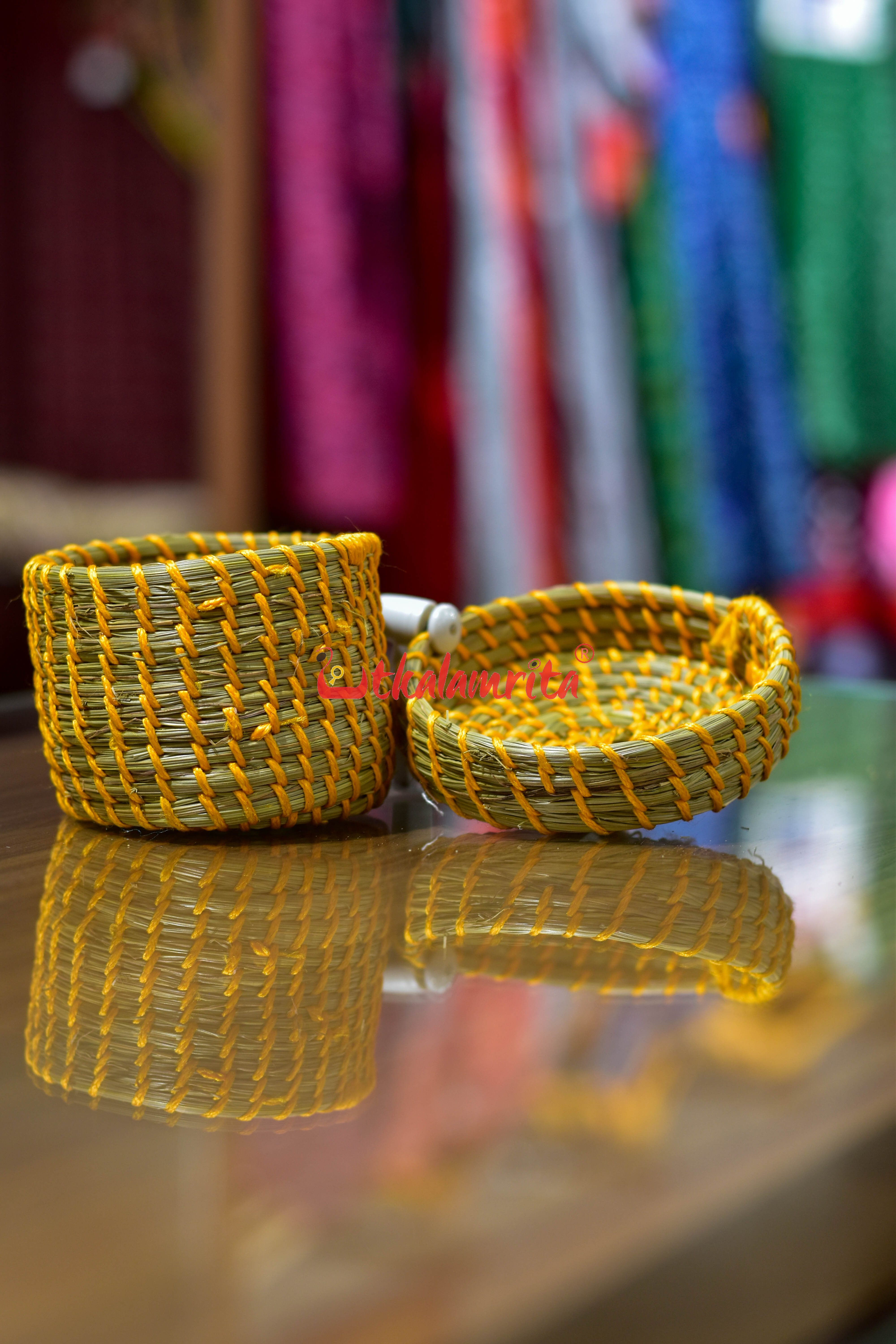 Sabai Mustard Yellow Thread Jewellery Box