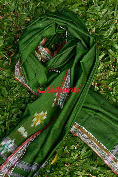 Green Single Ikat Pasapali (Gamuchha)