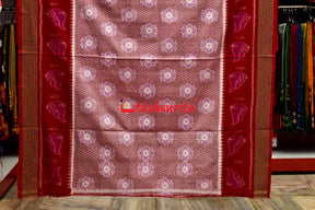 Pink Red Sankha Phula Khandua Cotton Saree
