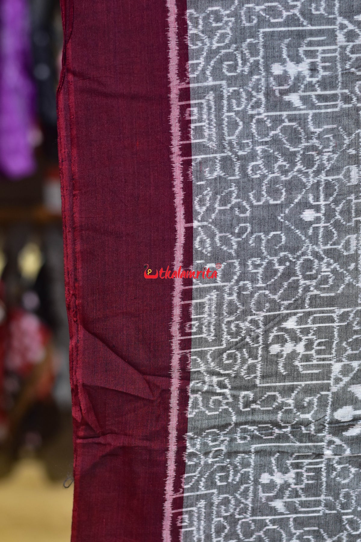 Grey Tribal Gacha Bandha Sambalpuri Cotton (Fabric)