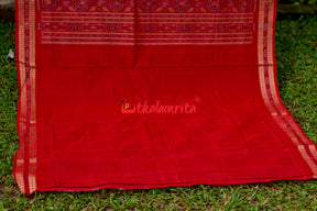 Padma Pasapali Black Red Sambalpuri Cotton Saree