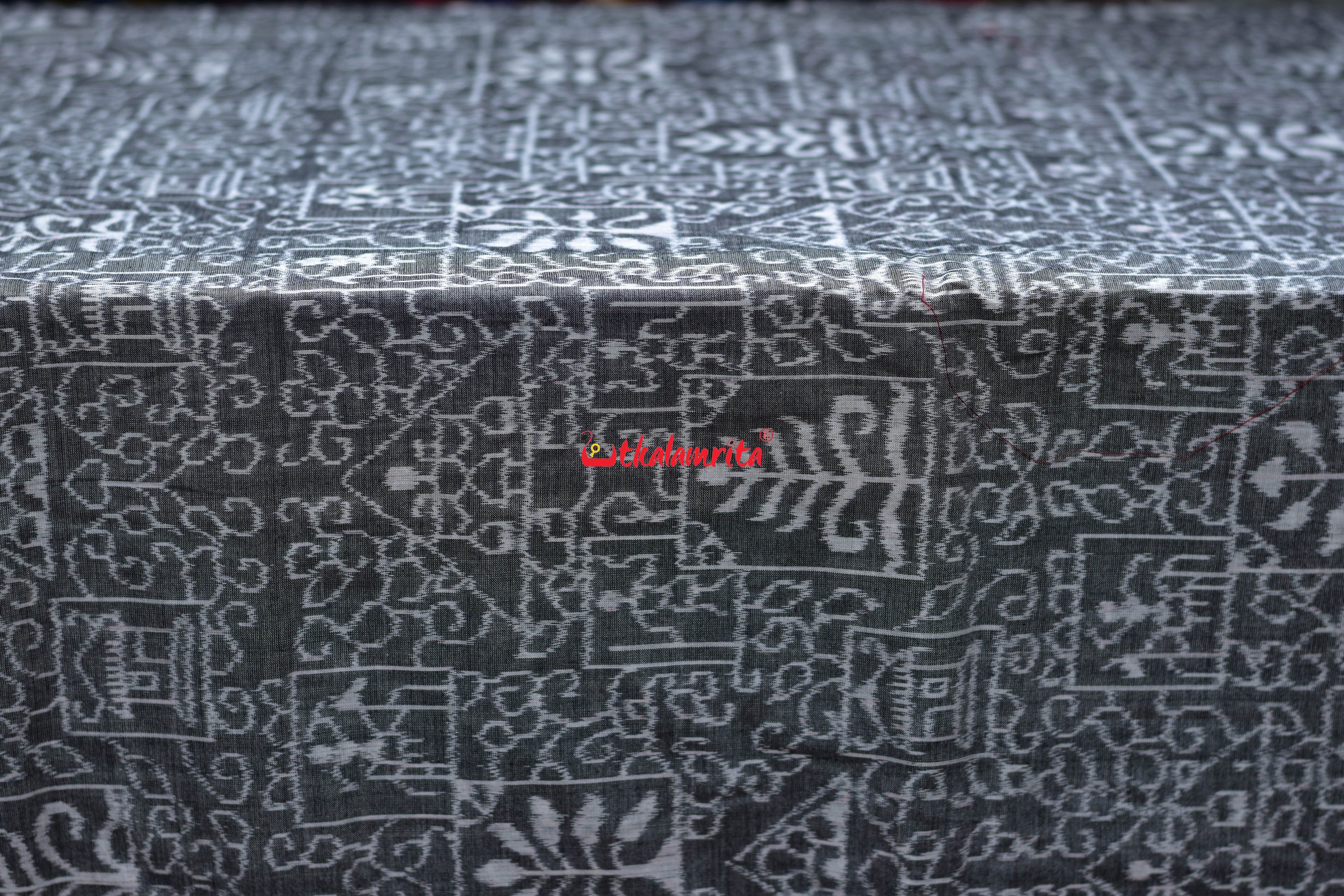 Grey Tribal Gacha Bandha Sambalpuri Cotton (Fabric)