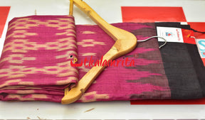 Body Pasapali Single Ikat Rani Black Gopalpur Tussar Saree